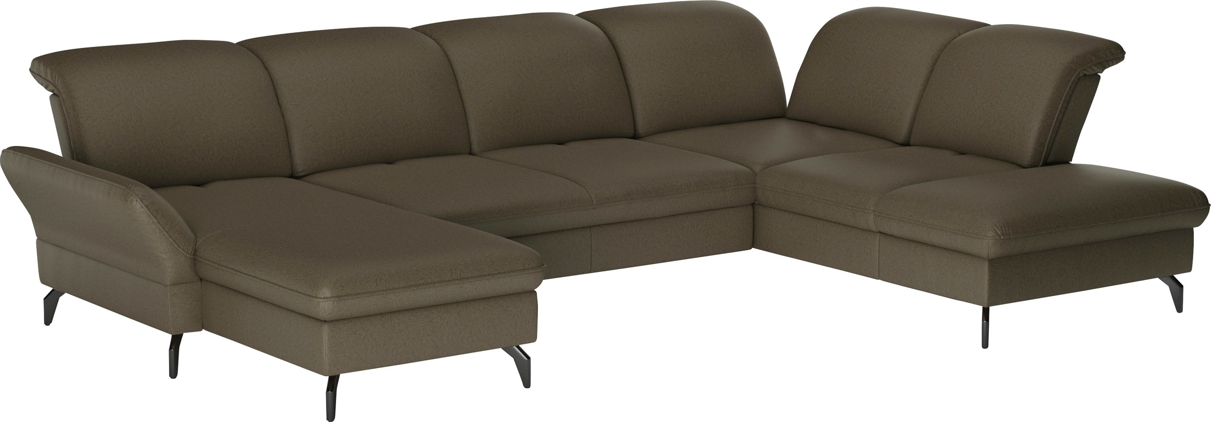 sit&more Wohnlandschaft »Leandro U-Form«, Wahlweise mit Bett-, Kopfteil - und Armlehnfunktion, sowie Bettkasten