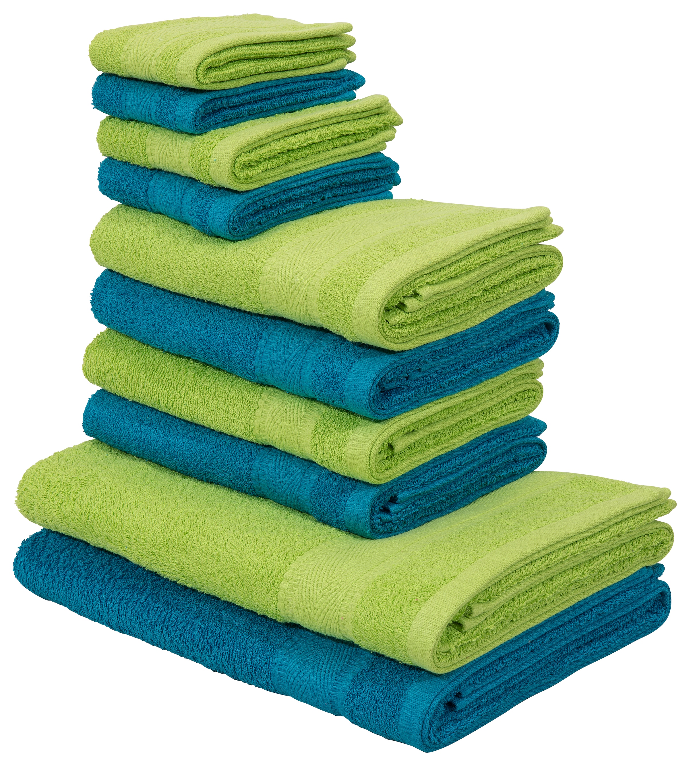 my home Handtuch Baumwolle, 10 mit aus auf | Set, Rechnung »Afri«, Bordüre weich, 100% tlg., Walkfrottee, BAUR Set Handtücher