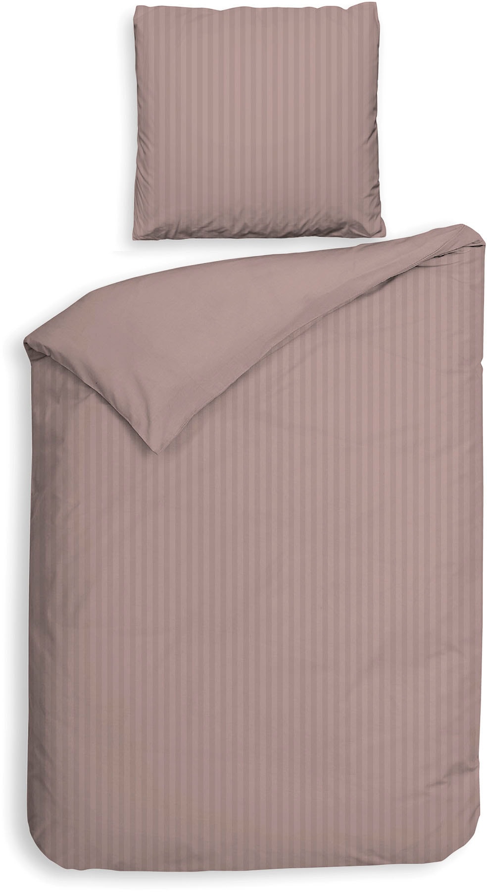 Heckett & Lane Bettwäsche "Banda" 2 tlg. hochwertiges Mako-Satin, Streifen günstig online kaufen