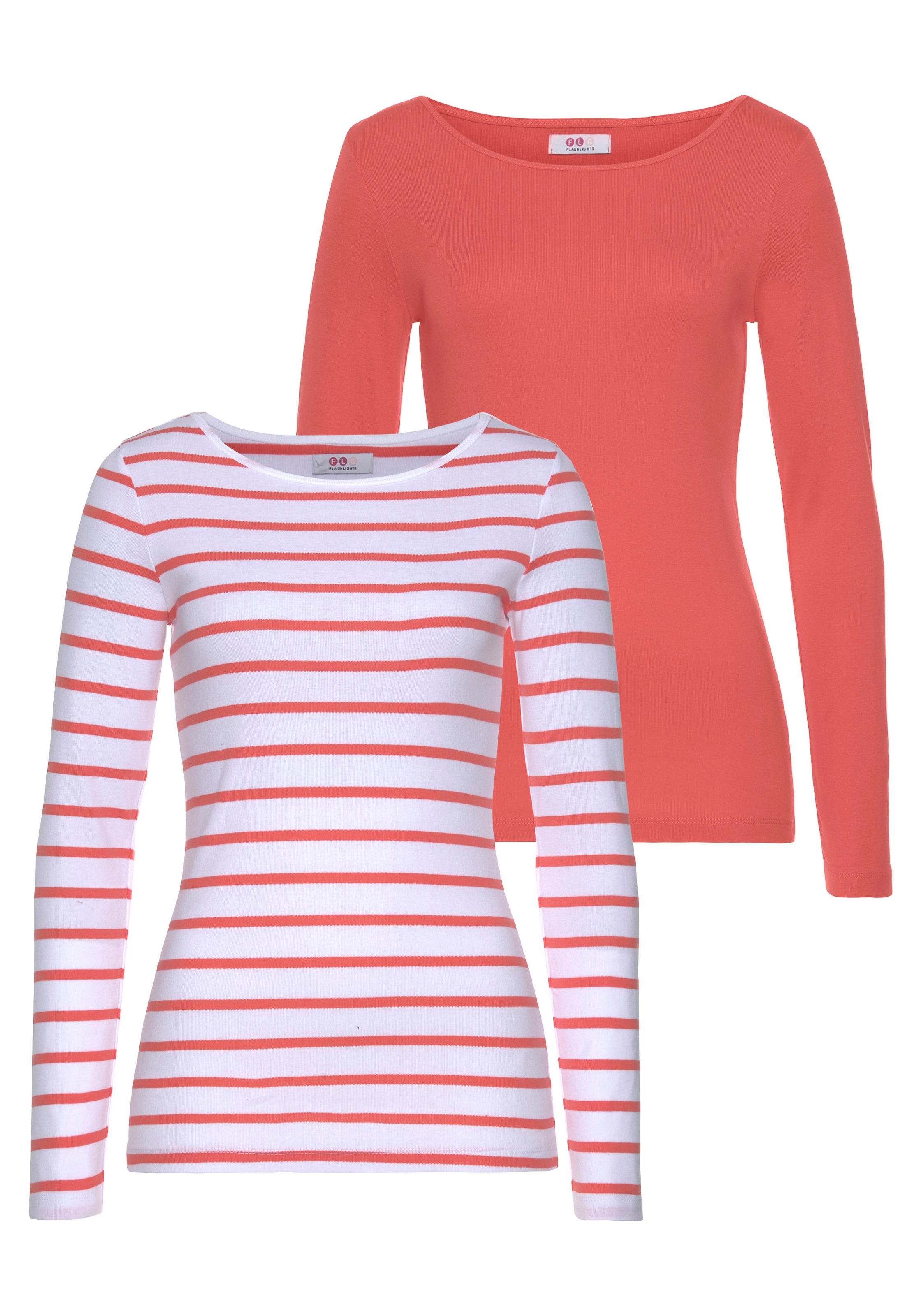 Flashlights Langarmshirt Packung, 2er-Pack, 2 Stk. Langarm, sehr figurbeton günstig online kaufen