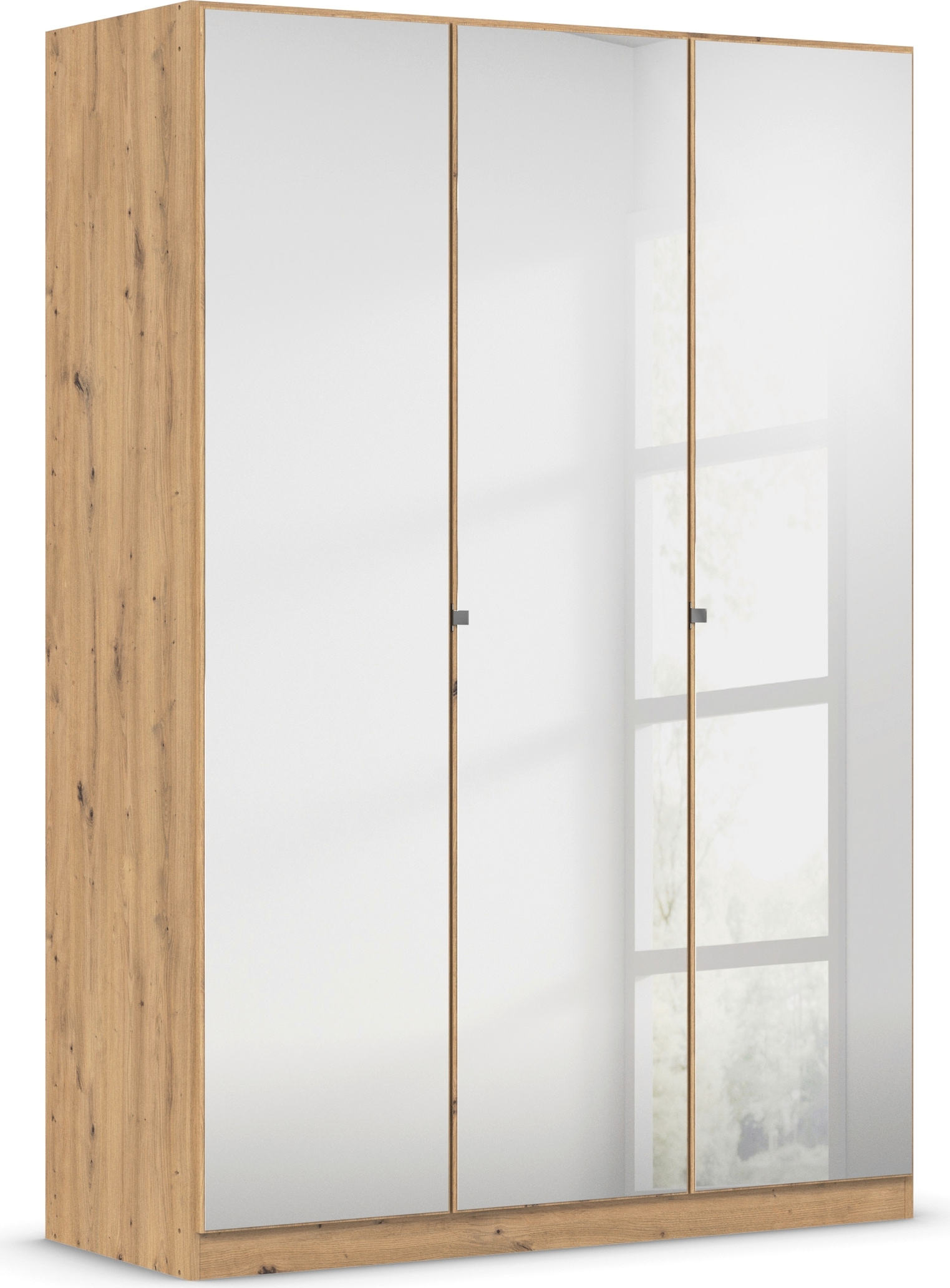 rauch "Reflect" mit Spiegelfront, inkl. praktischer Inneneinteilung und Stoffboxen-Set