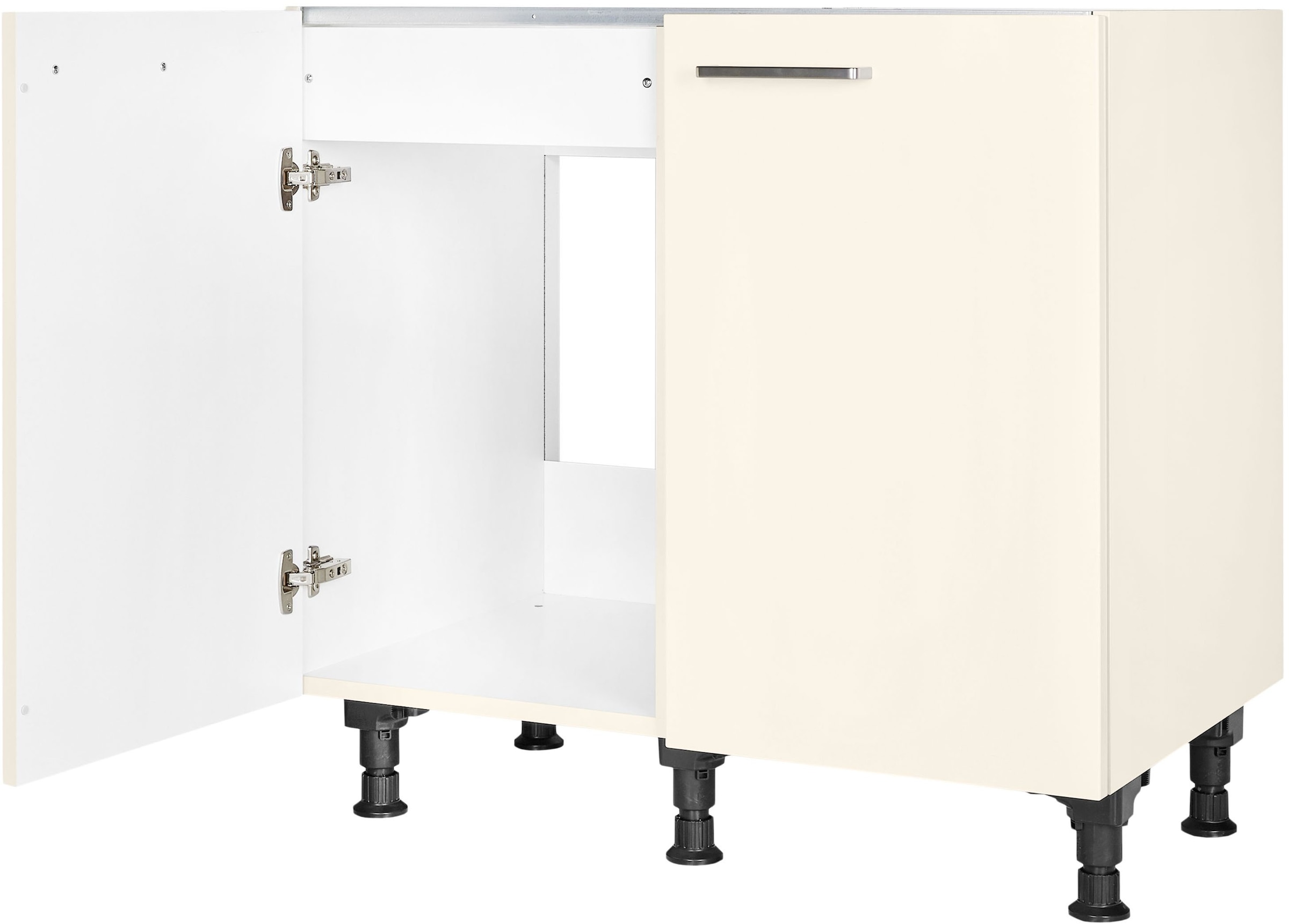 nobilia® Spülenschrank »"Touch", vormontiert, mit höhenverstellbaren Sockelfüßen,«, Breite 90 cm