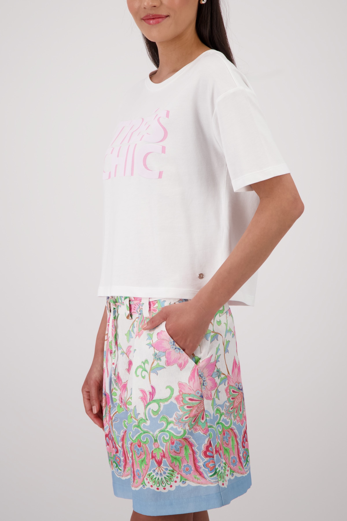 Monari Rundhalsshirt »Shirt Schrift« mit Buchstabenprint