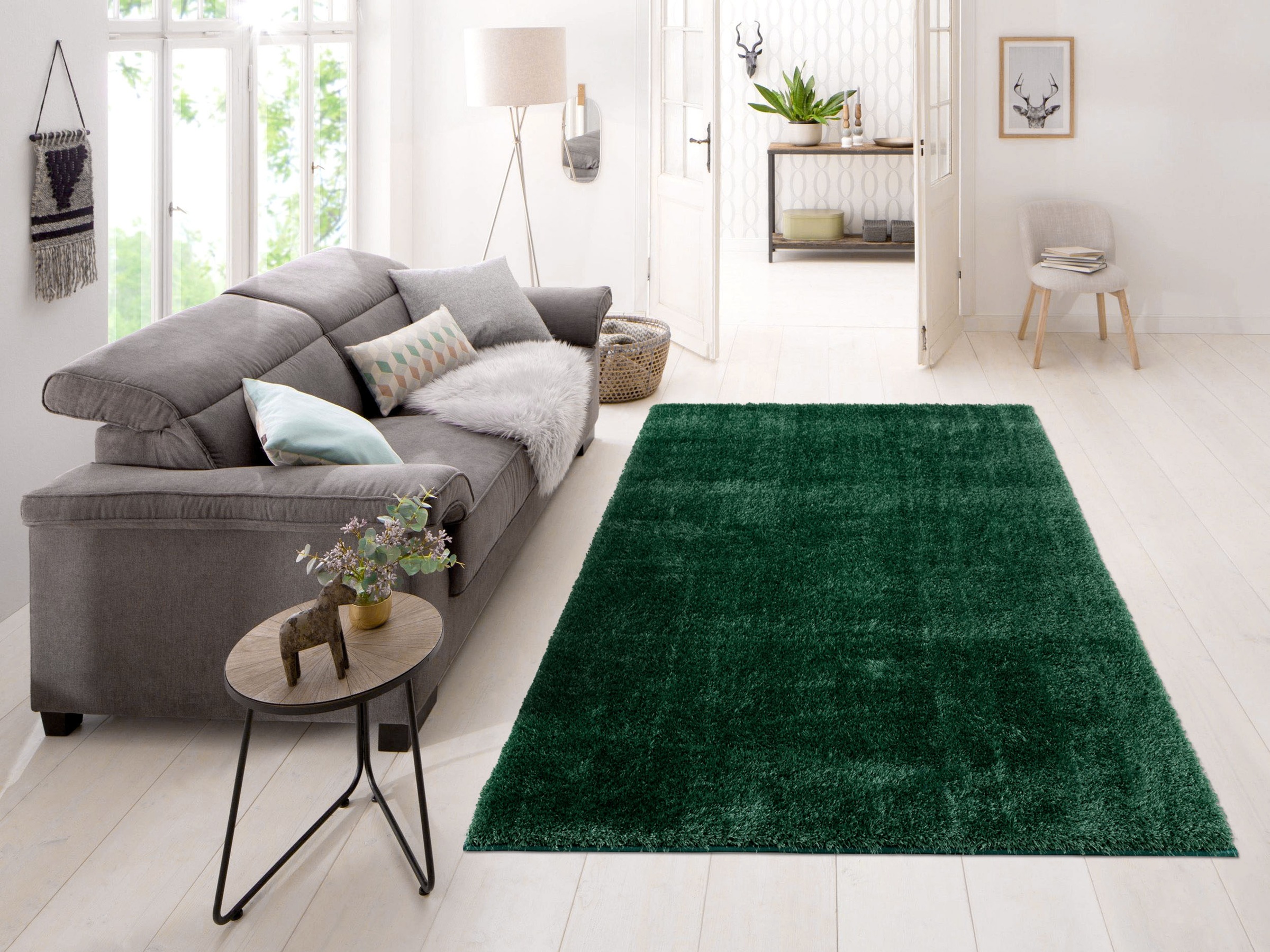 Home affaire Hochflor-Teppich "Anastasia" rechteckig 43 mm Höhe Shaggy-Tepp günstig online kaufen