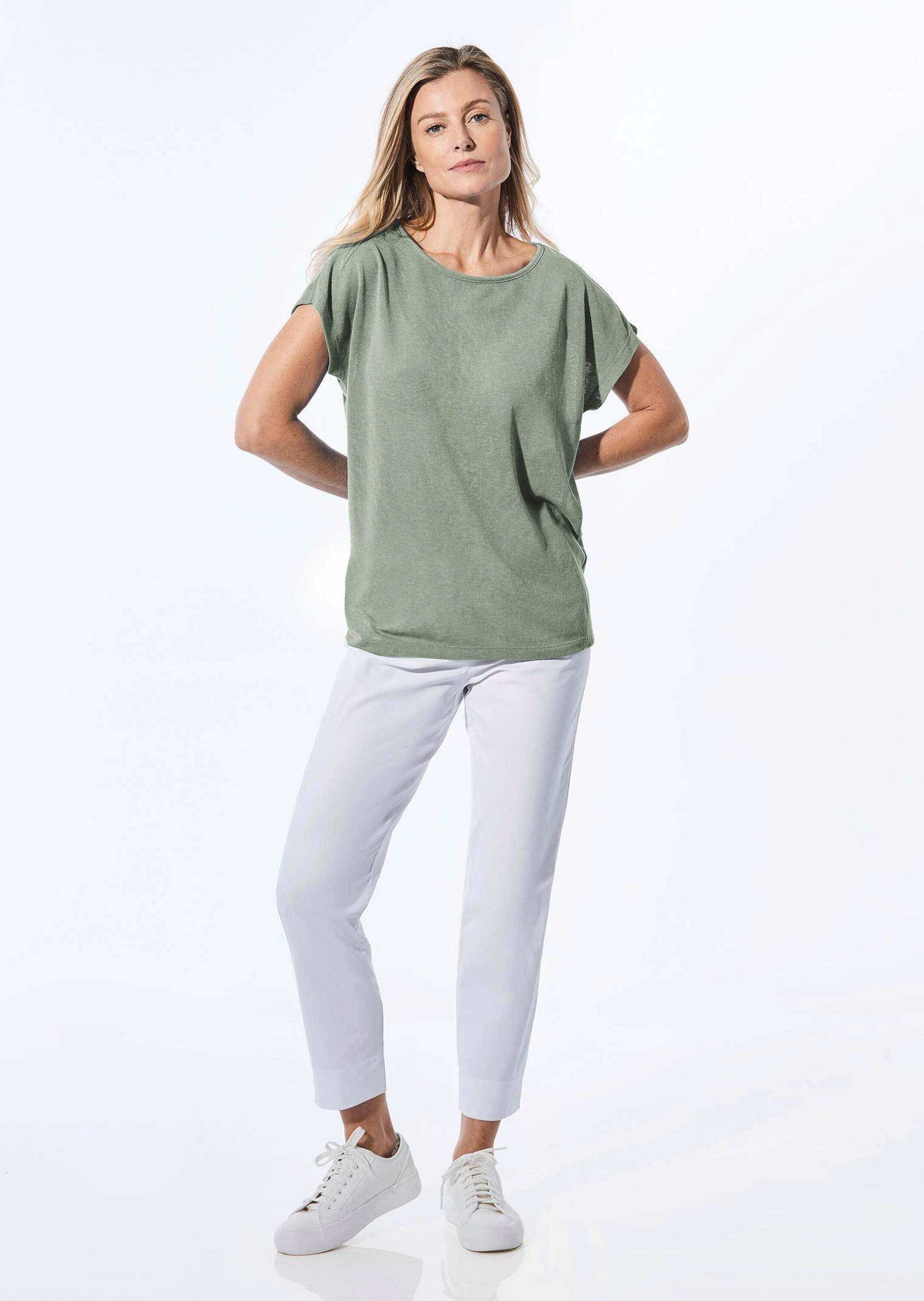 GOLDNER Kurzarmshirt »Shirt in Leinenoptik«