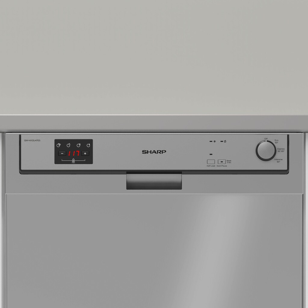 Sharp Unterbaugeschirrspüler, QW-HX12U47ES-DE, 12 l, 13 Maßgedecke