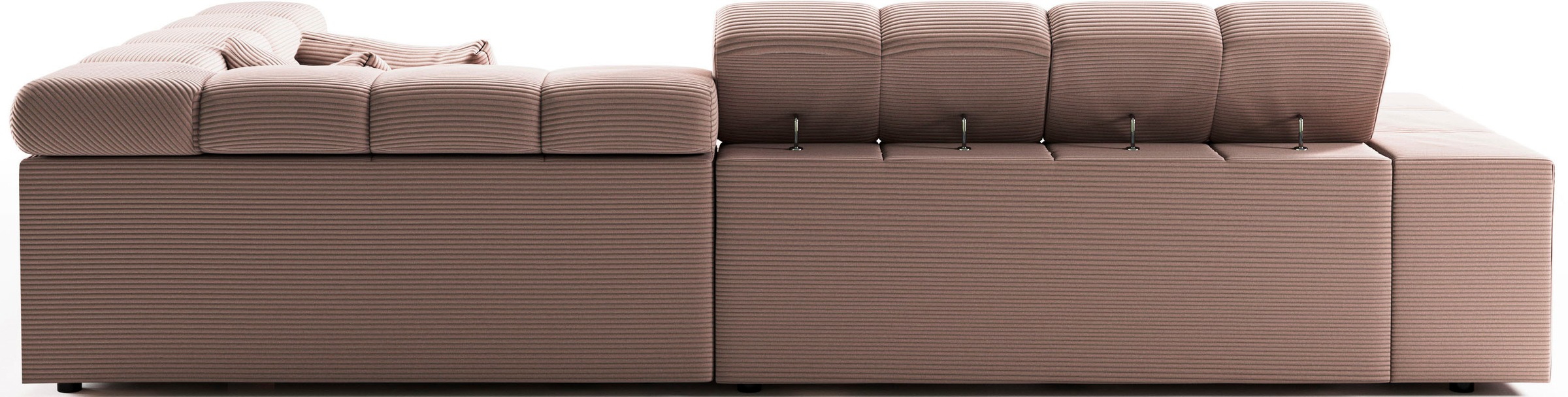 INOSIGN Ecksofa »Ancona incl. Kopfteilverstellung, Zierkissen Breite 319cm, L-Form«, wahlweise motorische Sitztiefenverstellung, auch in Cord + Easy Care