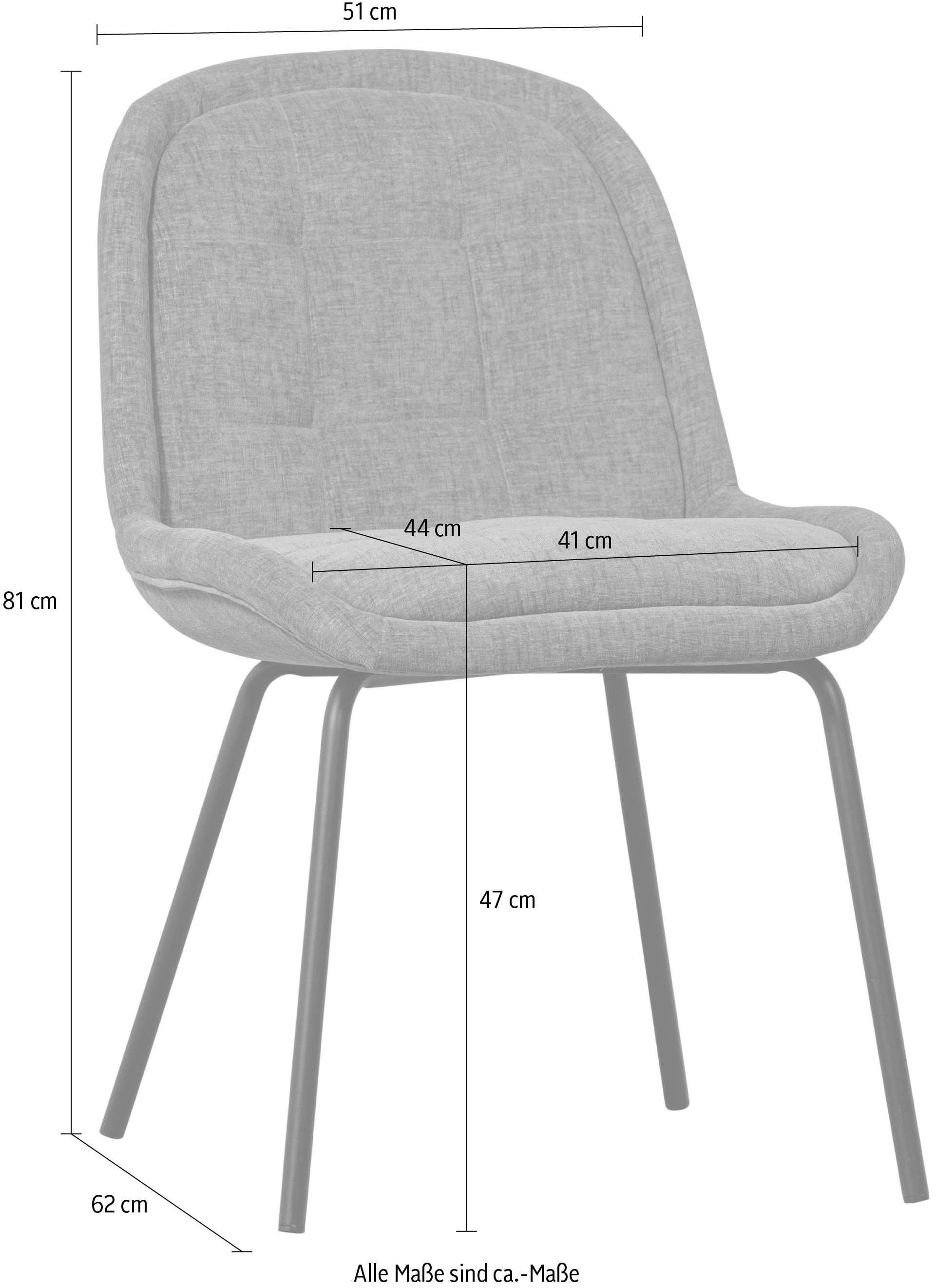 WOOOD Esszimmerstuhl, 2er-Set, Sitzfläche gepolstert