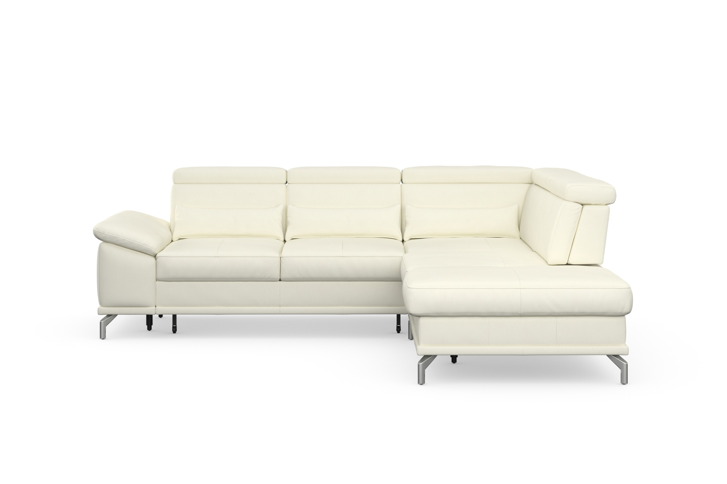 sit&more Ecksofa »Cabrio L-Form, mit Sitztiefenverstellung, Arm- und Kopfteilverstellung«, 3 Nierenkissen, Federkern, optional Bettfunktion und Stauraum
