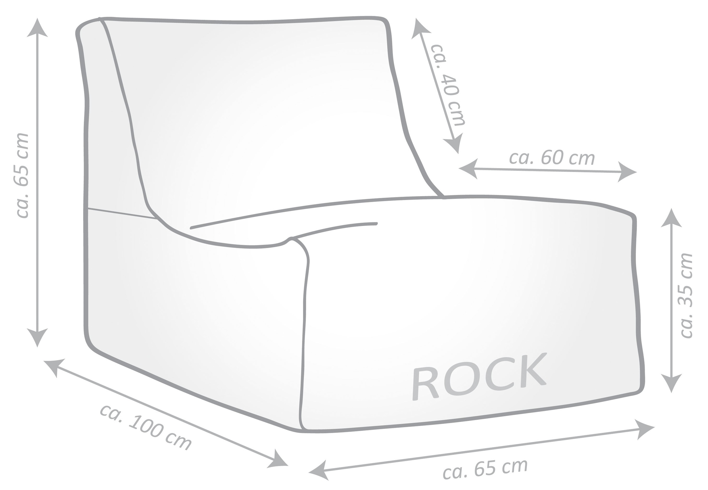 Magma Heimtex Sitzsack »Rock SOFTY«, (1 St.)