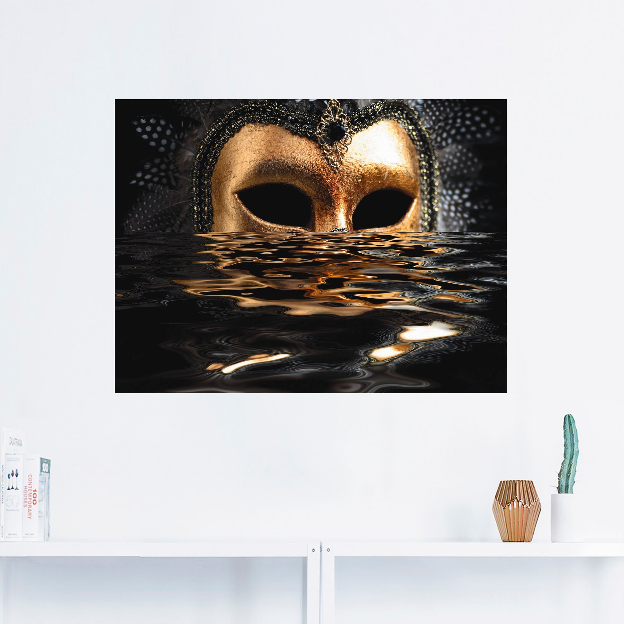 Artland Wandbild "Venezianische Maske mit Blattgold", Karneval, (1 St.), al günstig online kaufen