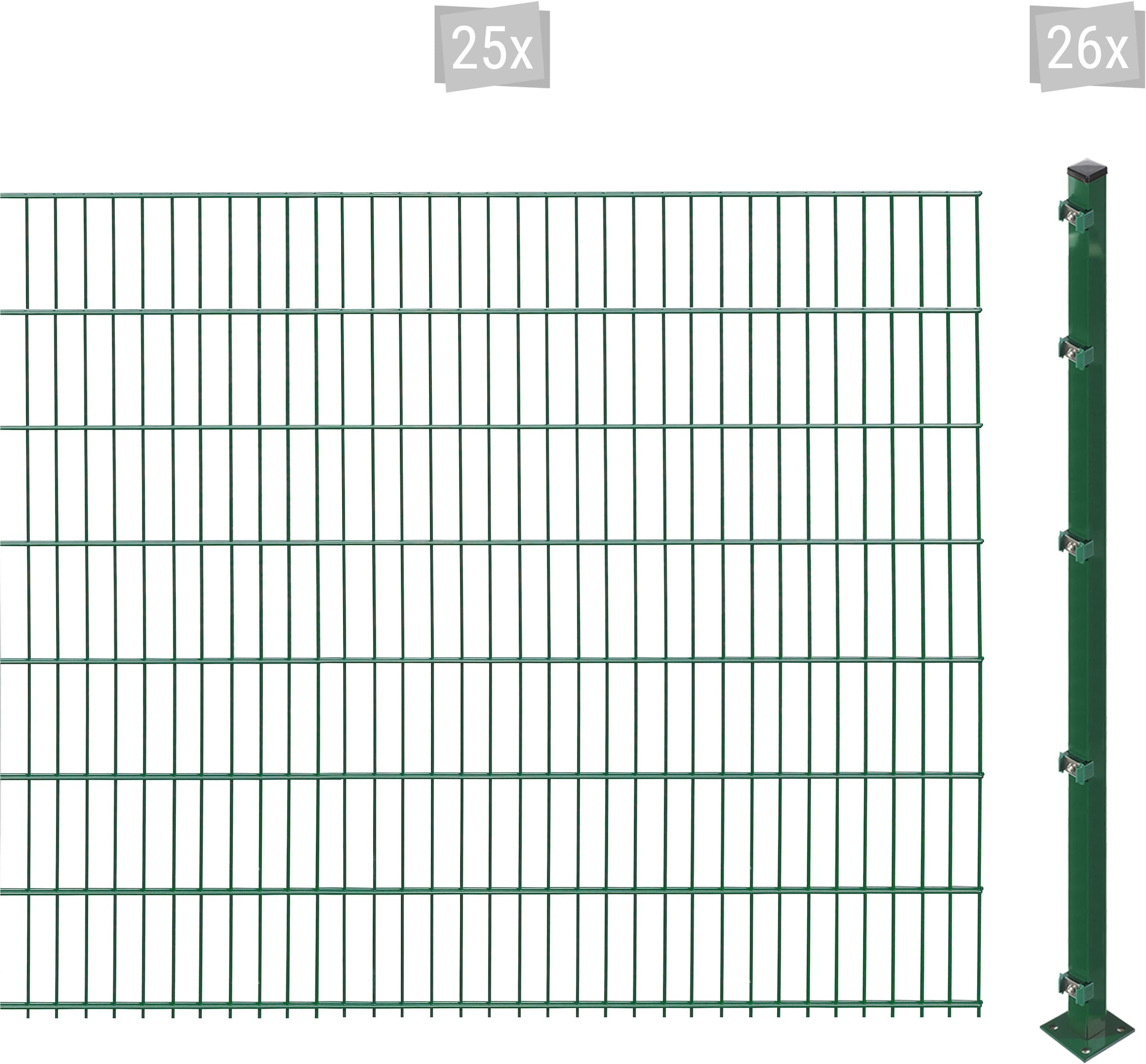 Arvotec Doppelstabmattenzaun »ESSENTIAL 143 zum Aufschrauben«, Zaunhöhe 143 cm, Zaunlänge 2 - 60 m