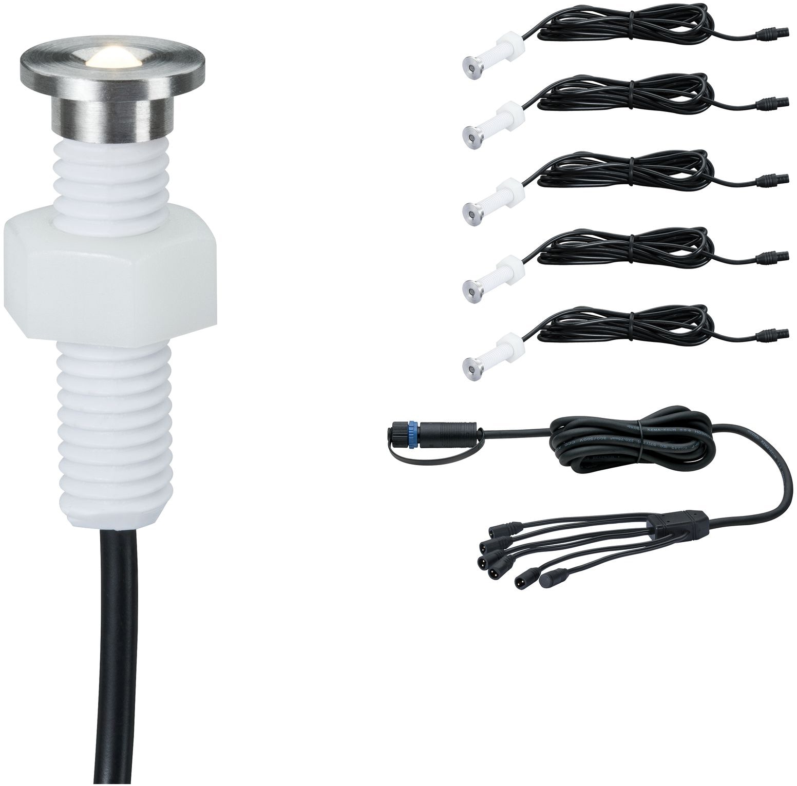 Paulmann LED Einbauleuchte »Plug & Shine«, 5 flammig-flammig, LED-Modul, IP67 3000K Edelstahl, 5er Set