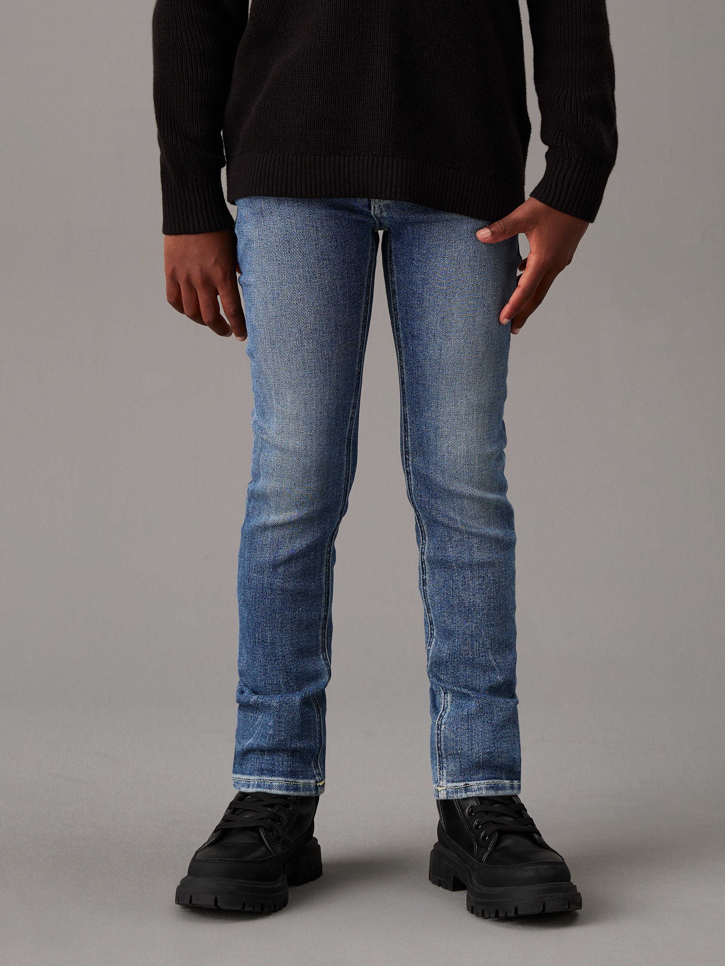 Calvin Klein Jeans Slim-fit-Jeans »SLIM NEW MID BLUE PWS«, für Kinder bis 16 Jahre, in cooler Waschung