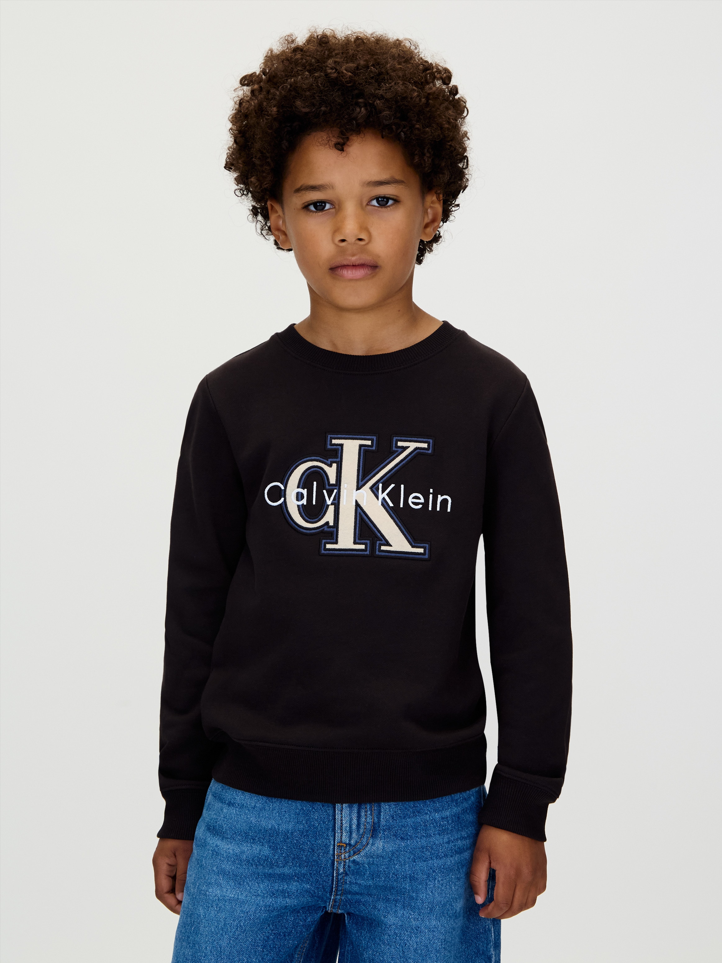 Calvin Klein Jeans Sweatshirt "FESTIVE MONO SWEATSHIRT", für Kinder bis 16 Jahre, Applikation