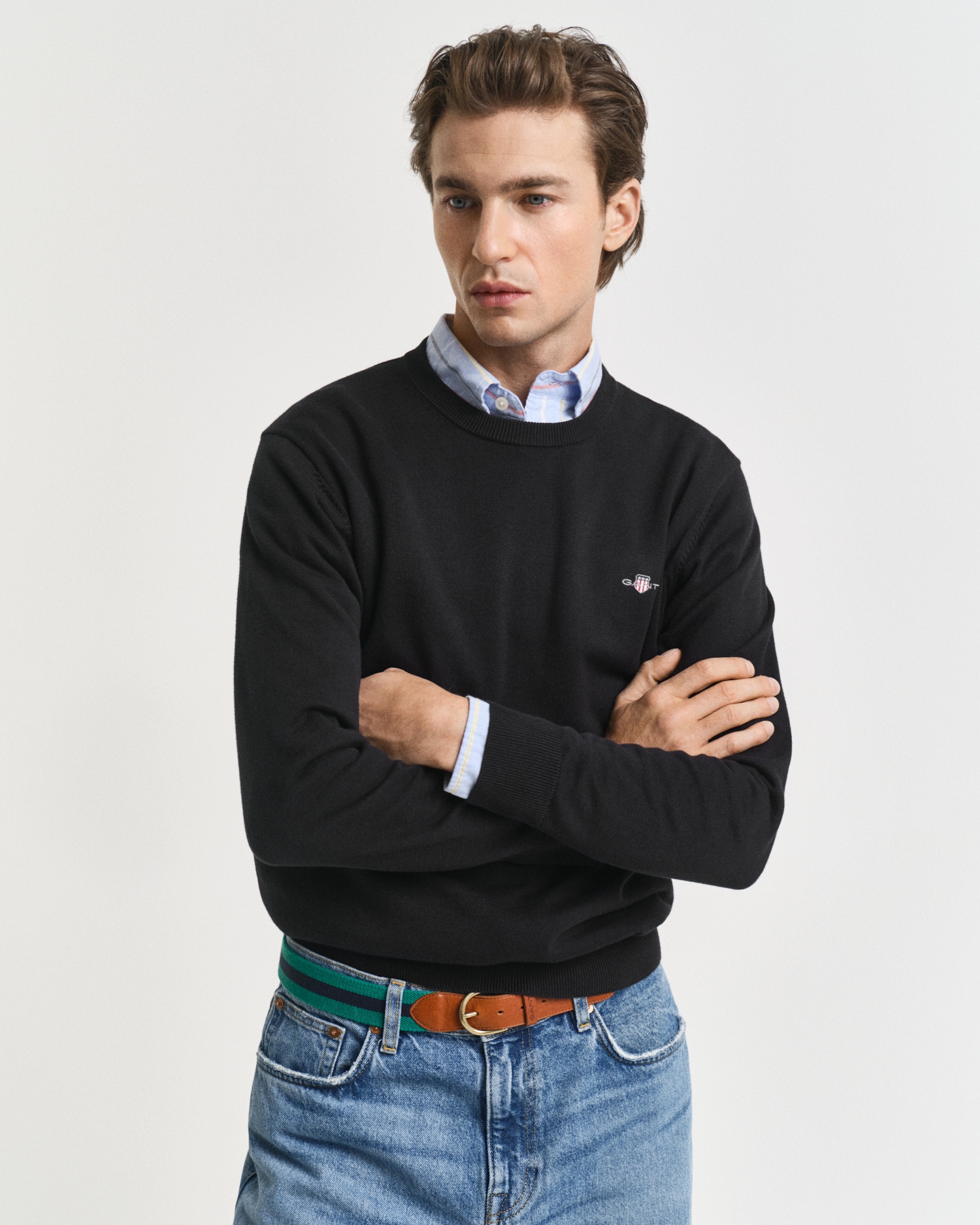 Gant Rundhalspullover "CLASSIC COTTON C-NECK", Premium Strickpullver aus we günstig online kaufen