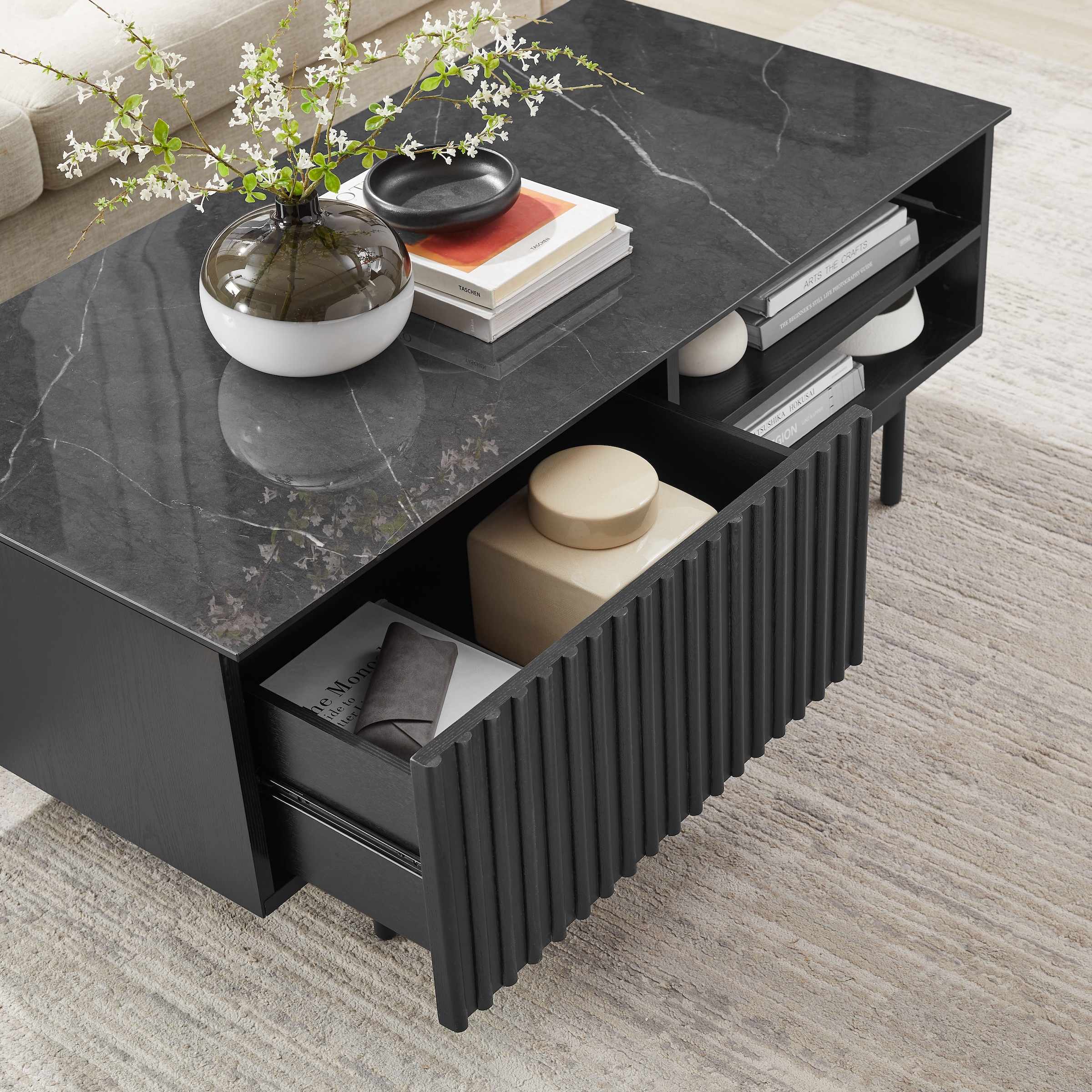 OTTO home Couchtisch »Candise« Keramikplatte, robustem Gestell und FSC-Holz, Breite 120 cm