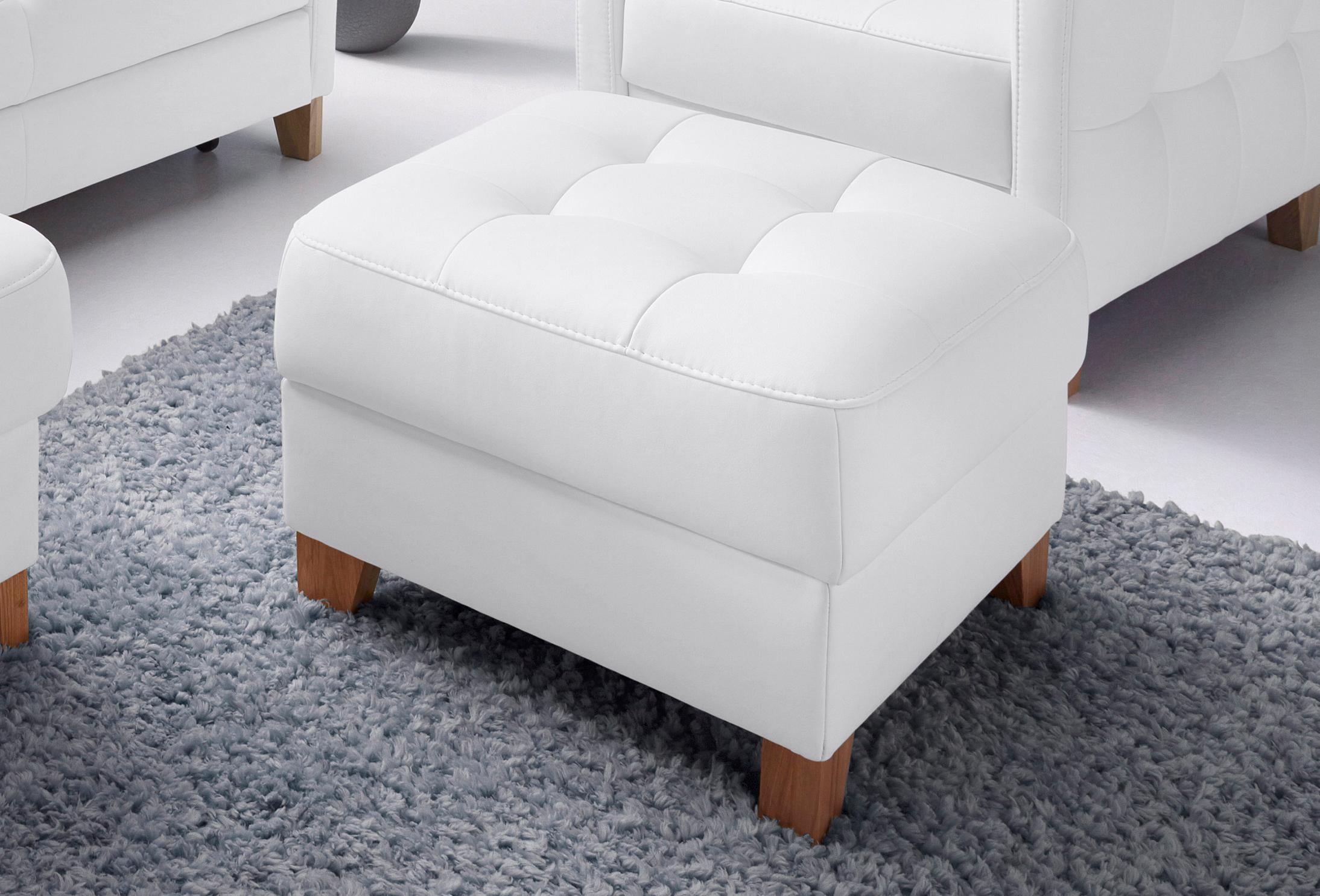 exxpo - sofa fashion Hocker "Elio bequemer Sitzkomfort und aufwendiger Detailverarbeitung" mit Staufach unter der Sitzfläche
