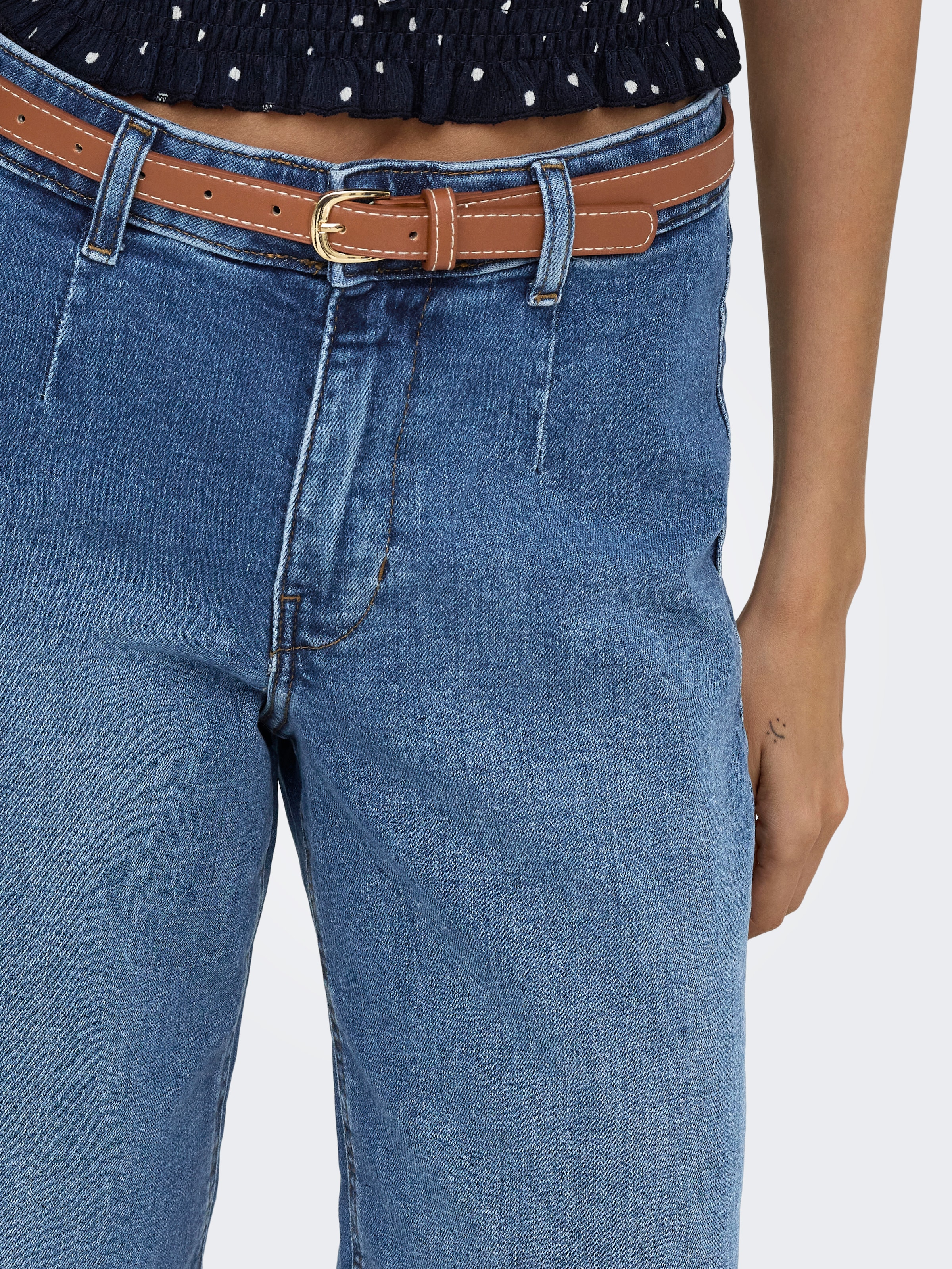 ONLY High-waist-Jeans »ONLMADISON HW WIDE BELT DNM TAI635« Baumwollmischung