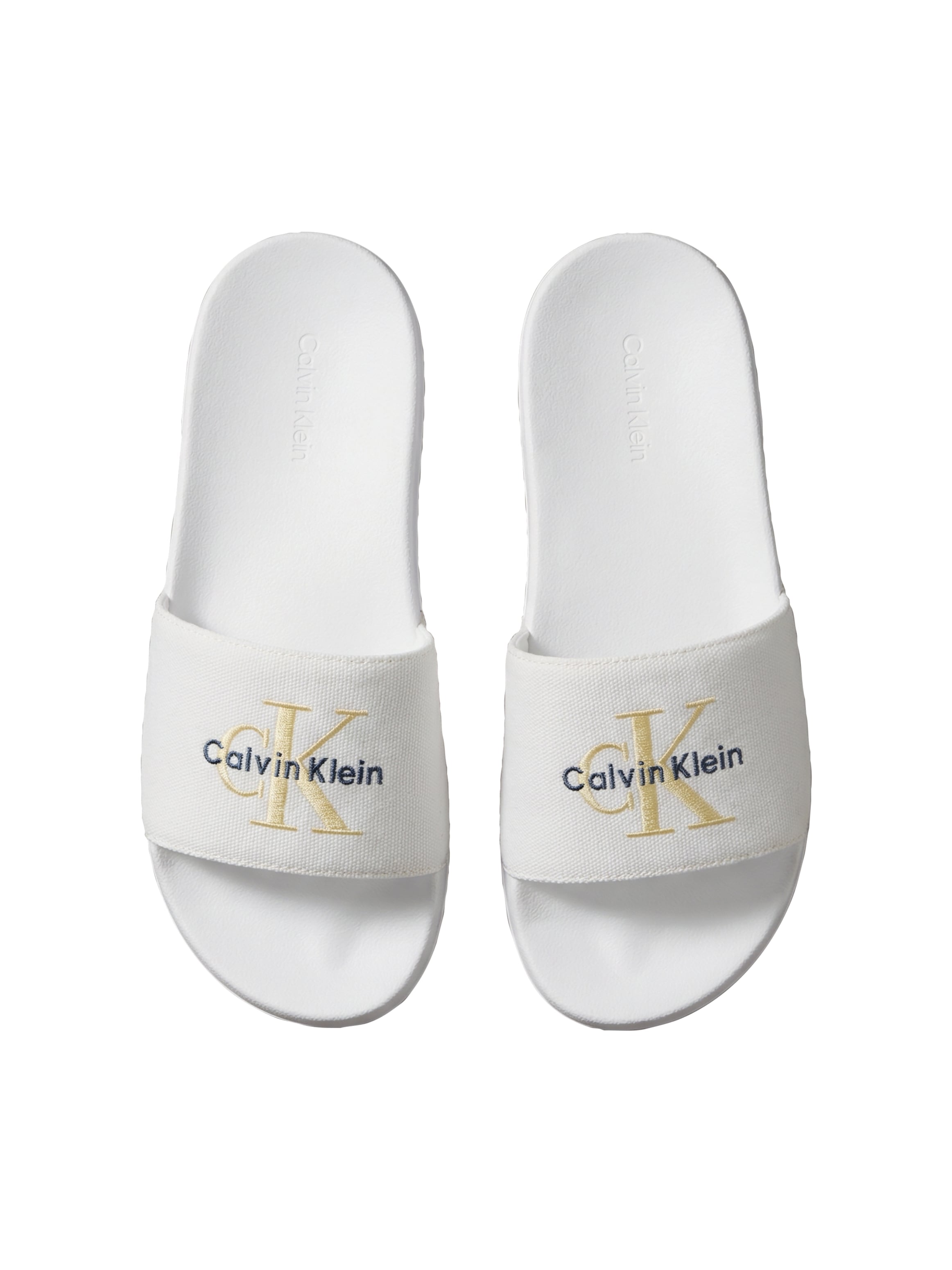 Calvin Klein Badepantolette »ESS SLIDE CV WN«  Strandschuh, Flat mit CK-Stickerei