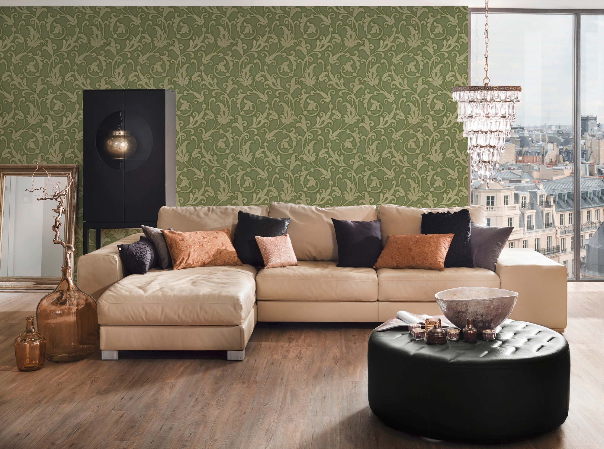 Architects Paper Textiltapete »Tessuto« Barock | floral | gemustert samtig Tapete Barock Tapeten Wohnzimmer Schlafzimmer Küche modern Flur Design