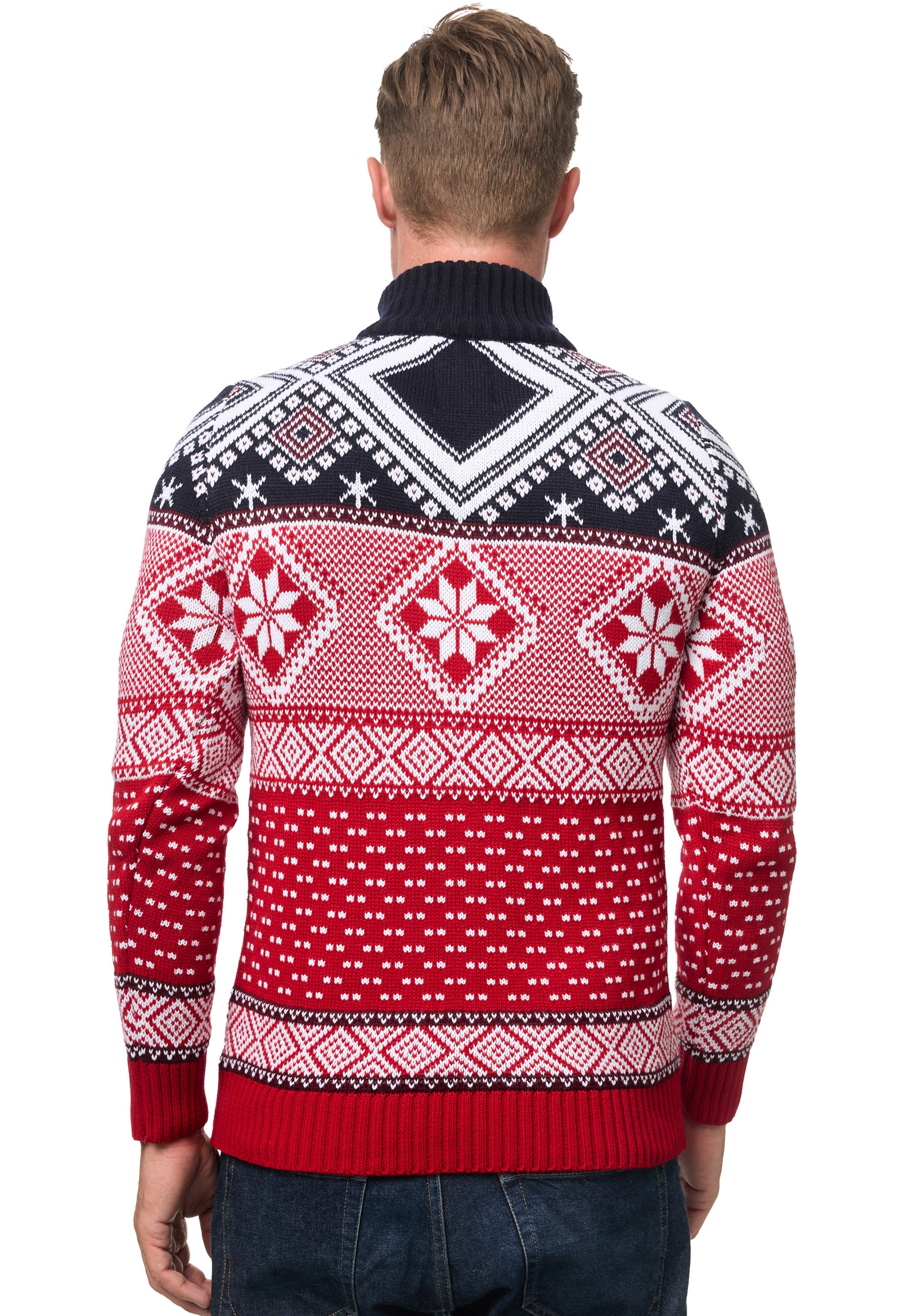 Rusty Neal Strickpullover, mit winterlichem Muster