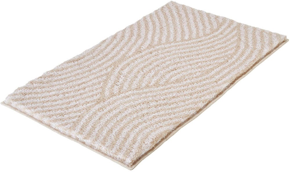 Kleine Wolke Badematte "Calma, Badvorleger, Badezimmer Teppich" Höhe 30 mm rutschhemmend beschichtet fußbodenheizungsgeeignet Badteppich, Wellen Design