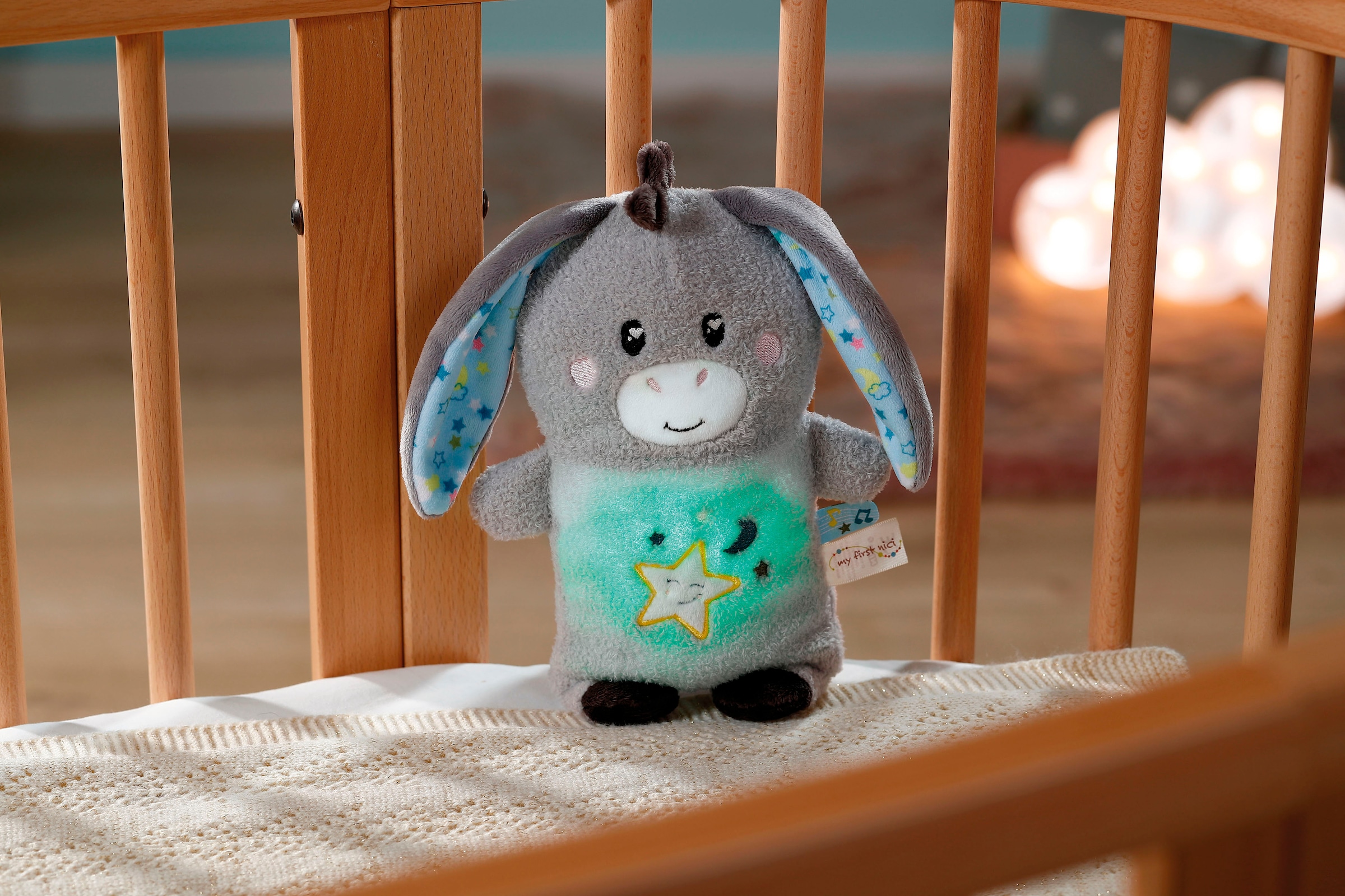 Nici Kuscheltier »My First NICI, Esel Littledoo 25 cm«, Baby Einschlafhilfe; mit Licht und Sound