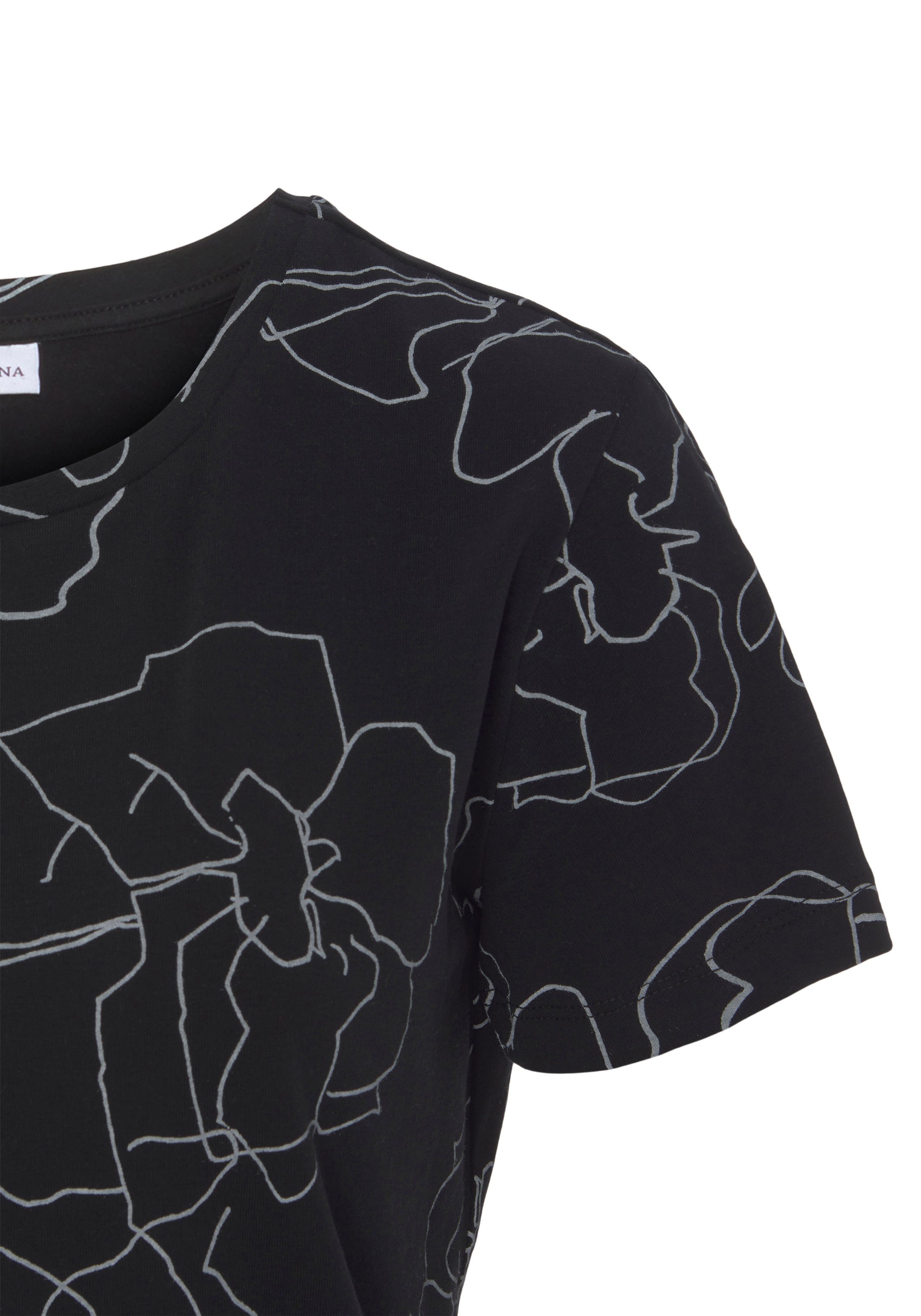 LASCANA Kurzarmshirt, mit Blütendruck, Loungewear