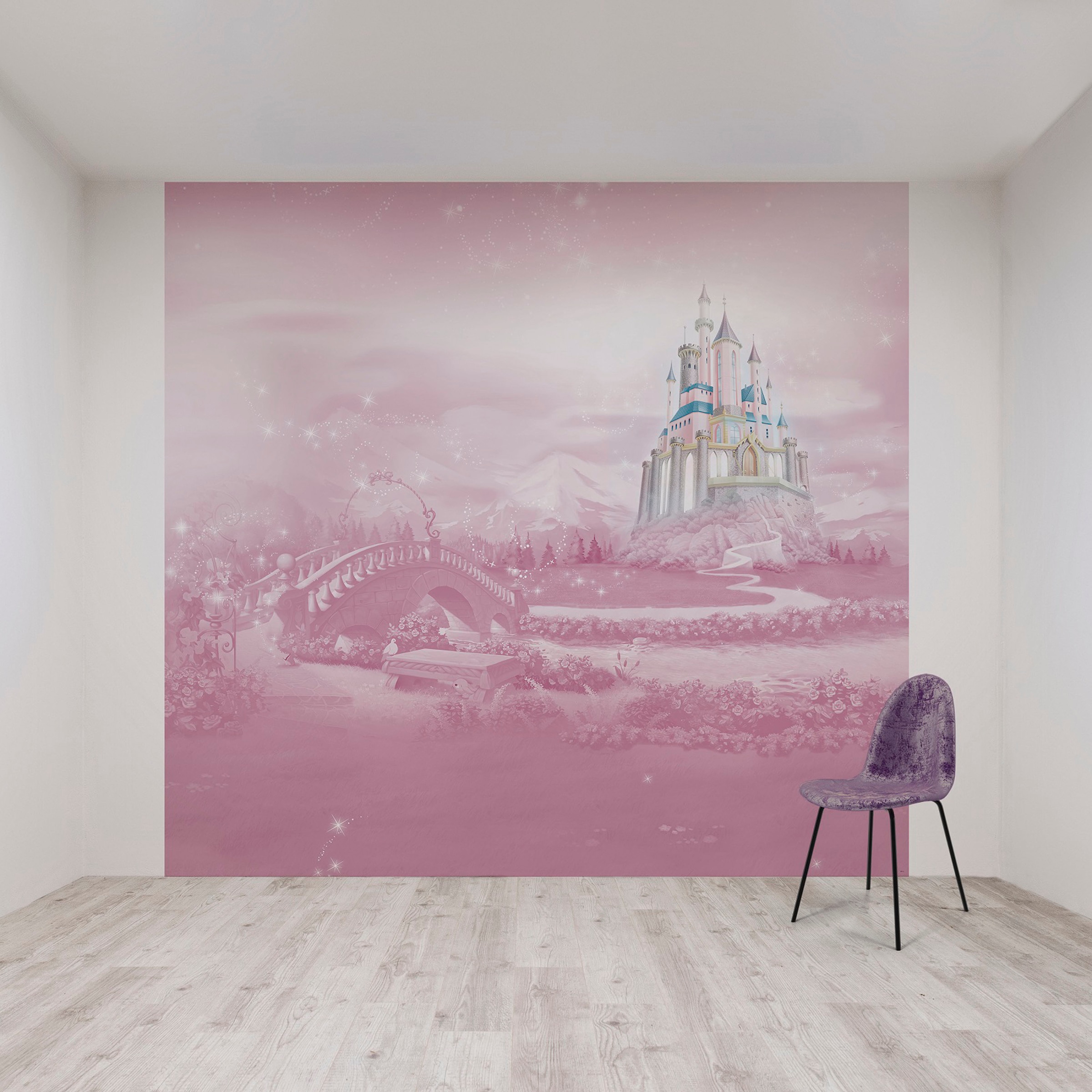 Disney Fototapete »Prinzessinnen Schloss«, Rosa - 300x280cm