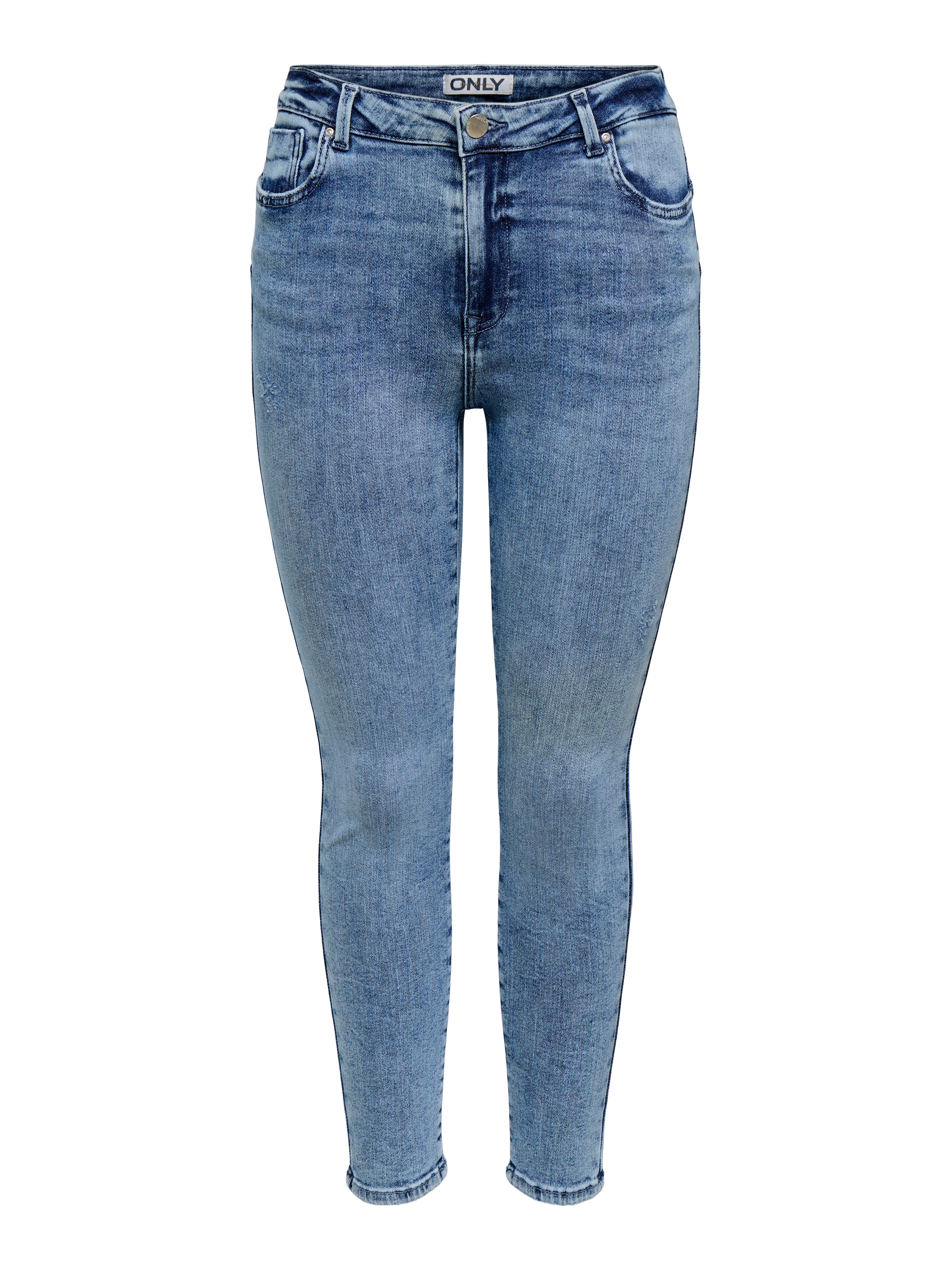 ONLY Skinny-fit-Jeans "ONLPOWER MID WASIST PUSH UP AZ" mit Destroyed-Detail günstig online kaufen