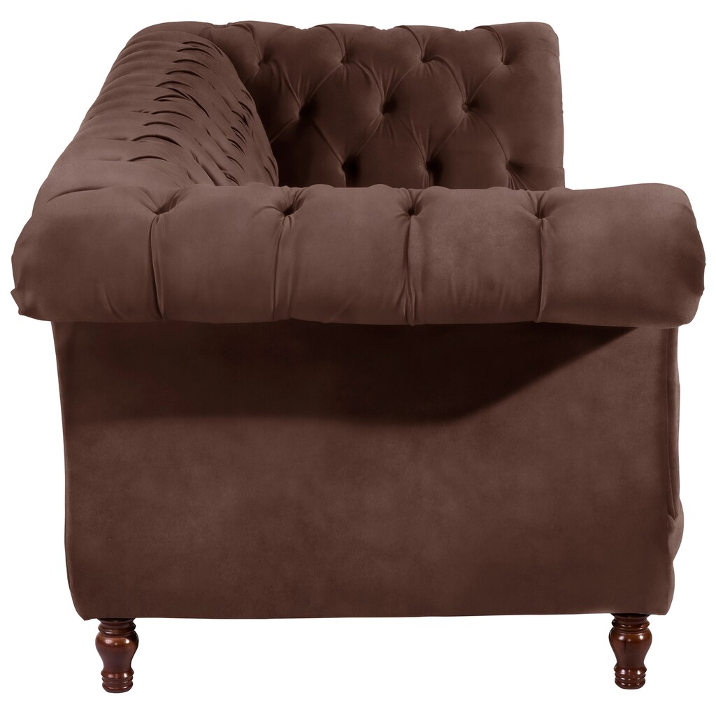 Wohnen Sofas & Couches Max Winzer® Chesterfield-Sofa »Isabelle«, mit edler Knopfheftung & gedrechselten Füßen in Buche Nussbaum, Wohnen Sofas & Couches Max Winzer® Chesterfield-Sofa »Isabelle«, mit edler Knopfheftung & gedrechselten Füßen in Buche Nussbaum,