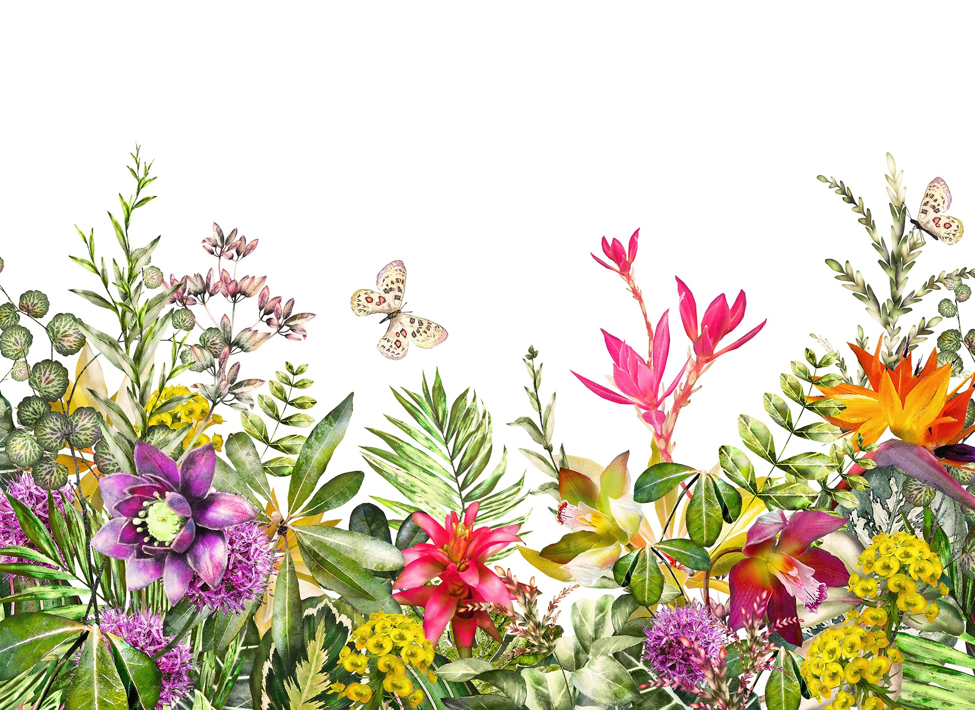 living walls Fototapete "Designwalls Motley Flowers" glatt Vlies, Wand, Schräge, Decke