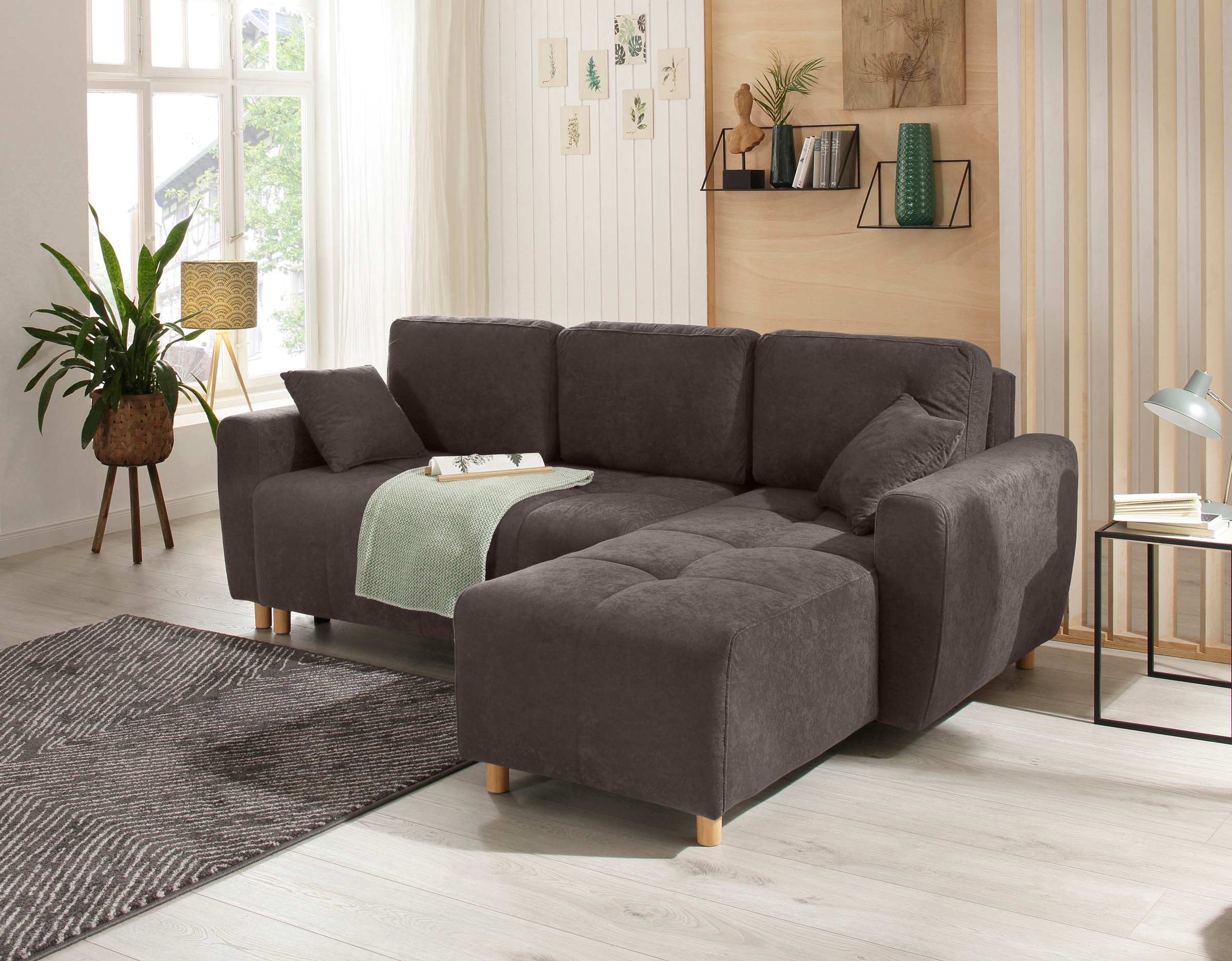 Home affaire Ecksofa »Scania L-Form«, wahlweise mit Bettfunktion und Bettkasten