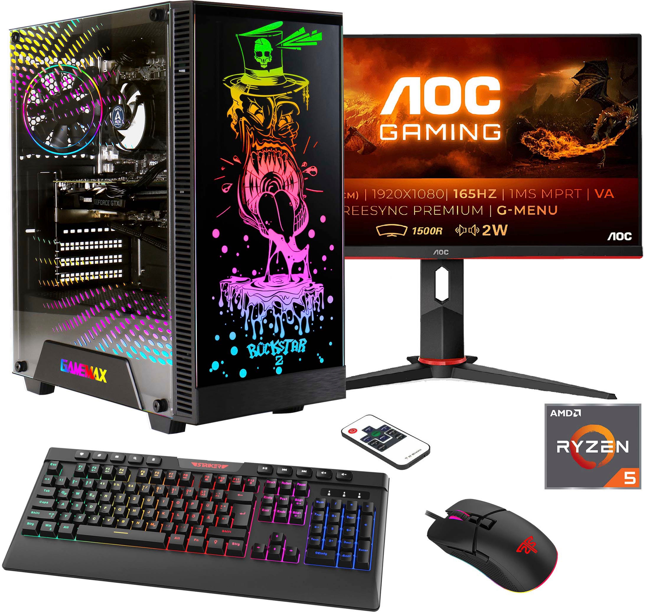 Gaming-PC-Komplettsystem »Rockstar SET02451«, (RTX 4060Ti (16GB), PCIe SSD Gen4),...