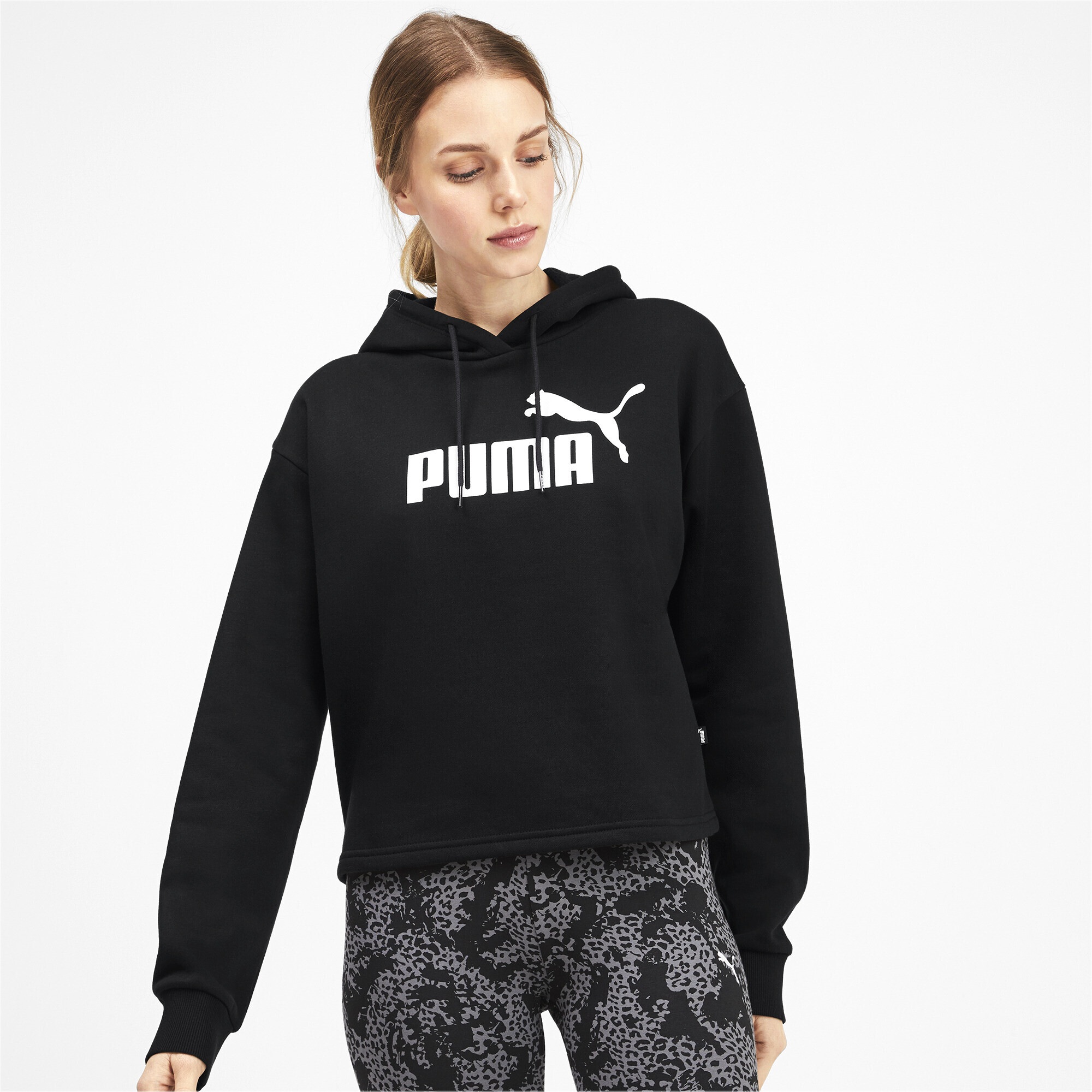 PUMA Sweatshirt »Essentials Logo Cropped Hoodie Damen« für bestellen | BAUR