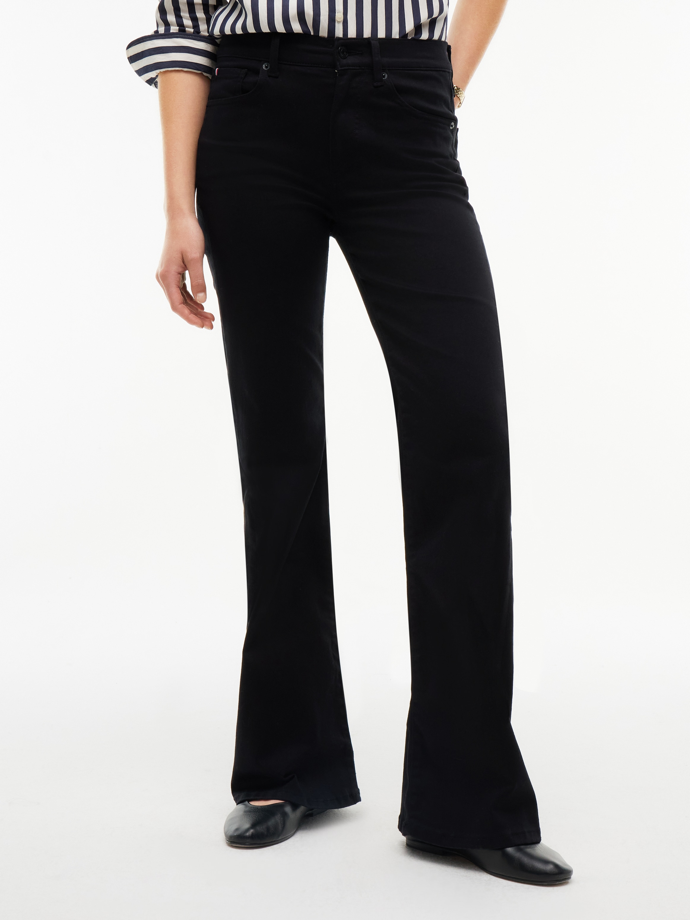 Tommy Hilfiger Bootcut-Jeans "LUNA MID RISE FLARE STAY BLACK" Baumwollmischung, in ausgestellter Form, mid waist