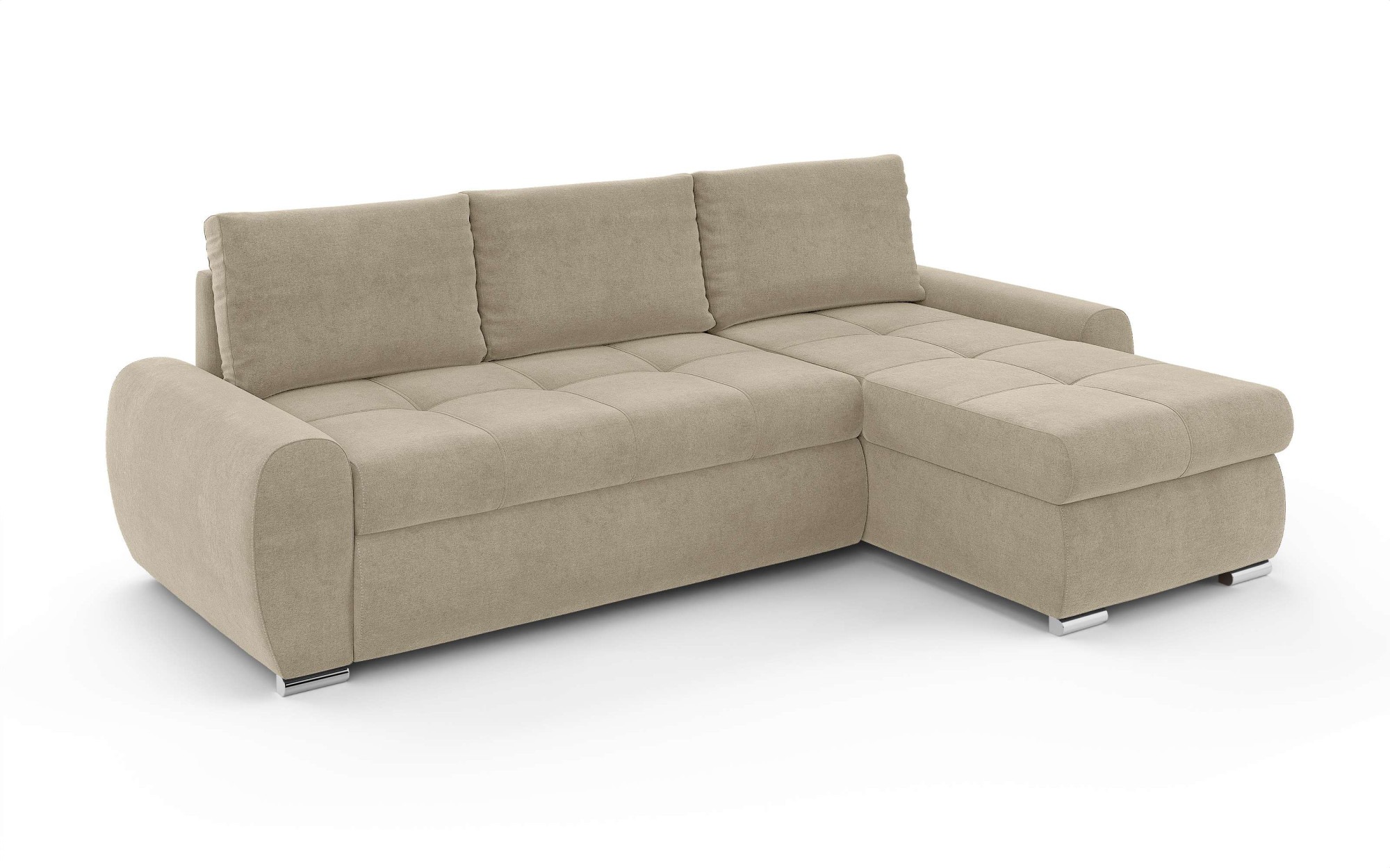 INOSIGN Ecksofa »HAVERHILL Schlafsofa mit Bettkasten, Maße B/H/T: 237/89/166 cm«, L-Form mit Recamiere links oder rechts bestellbar, Wellenunterfederung