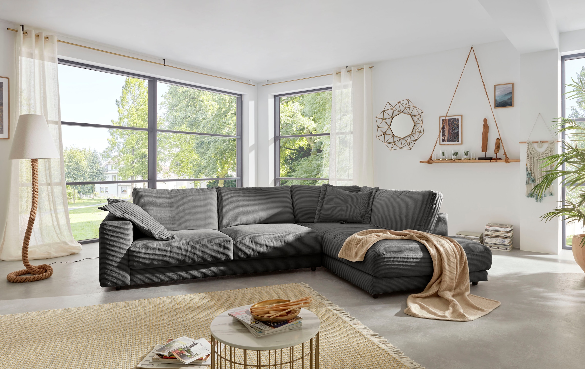 Home affaire Ecksofa "Enisa XXL B/T/H: 325/224/85 cm L-Form" Kuschelig, gem günstig online kaufen