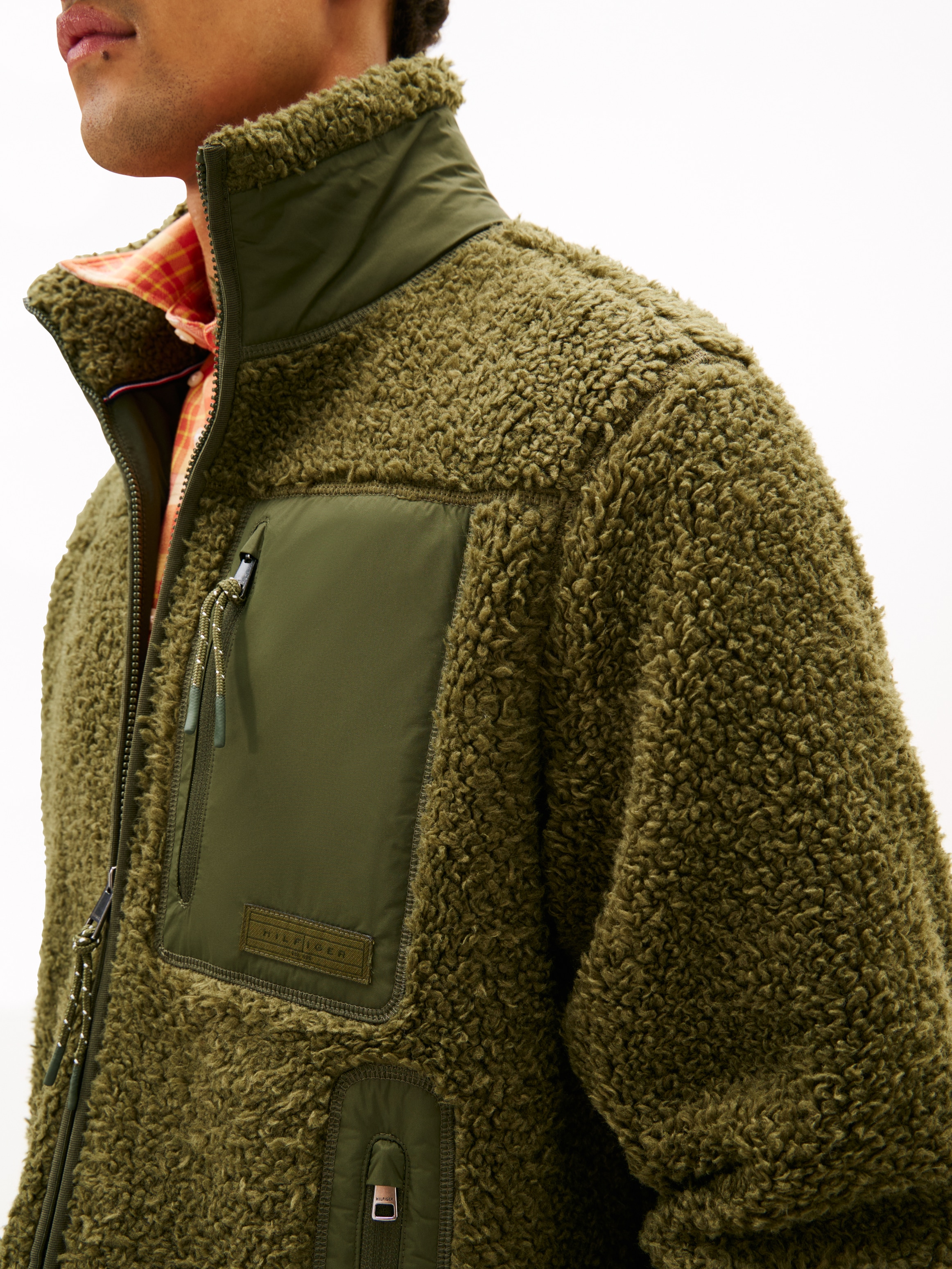 Tommy Hilfiger Sweatjacke »TEDDY FLEECE ZIP THROUGH« Übergangsjacke Herbstjacke Teddy Plüsch Soft Jacke