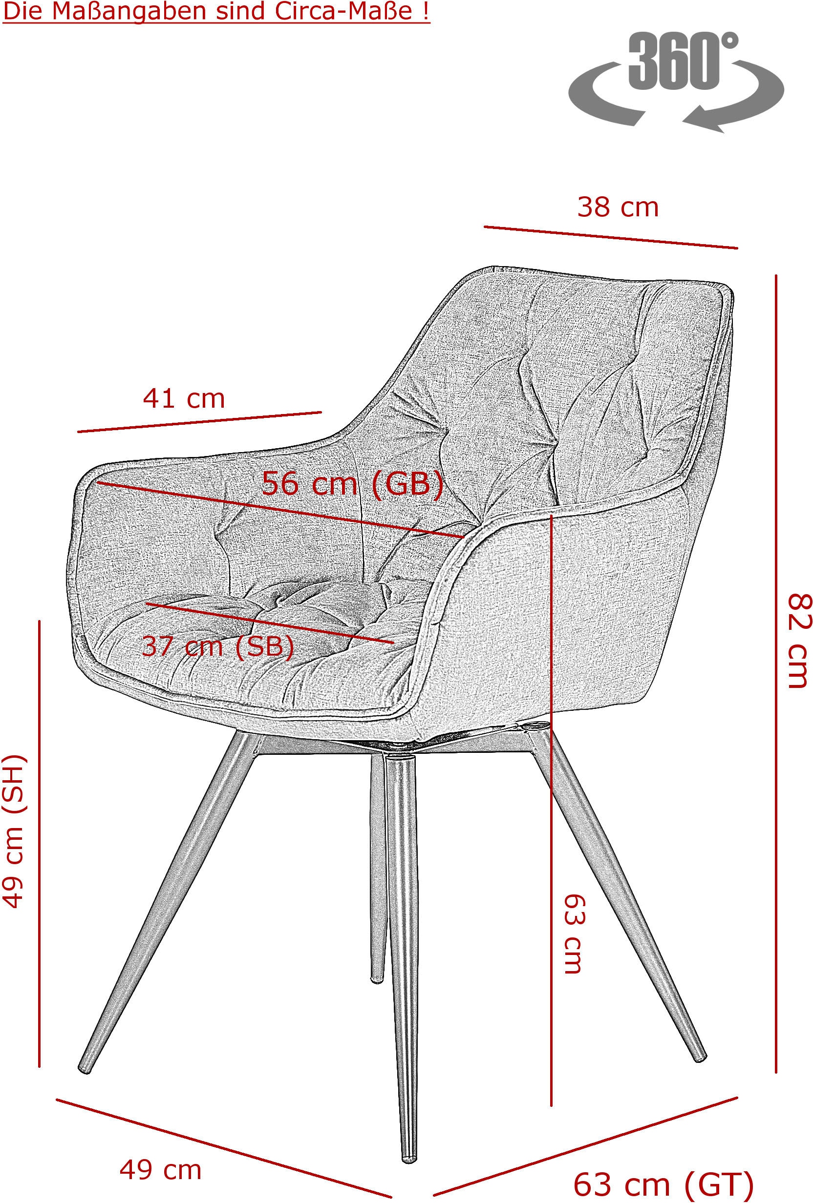 HELA Essgruppe »HAVEL«, (7 tlg.), Tisch 140-180x90 cm, Synchronauszug, Stuhl 360° drehbar, Armlehnen