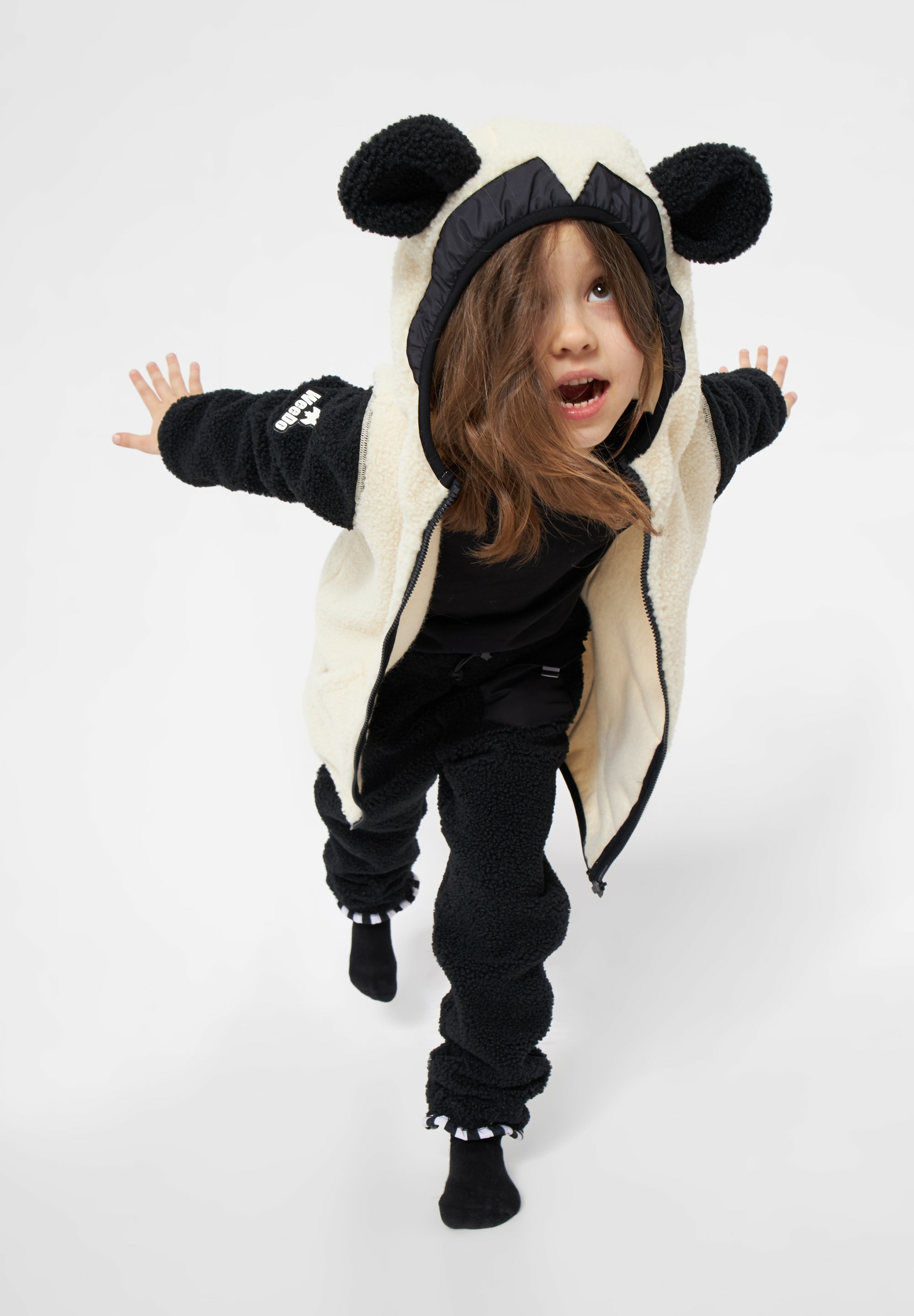 WeeDo Fleecejacke »PANDO Panda«, mit Kapuze, Weicher Teddyfleece, lange Bündchen, Kapuze mit Ohren, Geheimfach