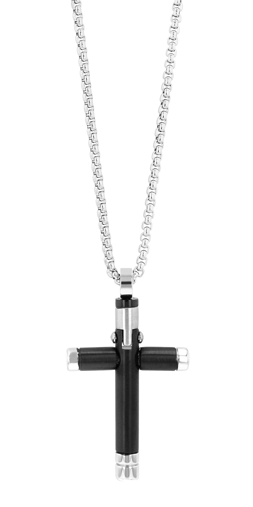 Kette ohne Anhänger ADELIA´S "Unisex Halskette mit Anhänger – Kreuz aus Edelstahl", schwarz, Halsketten, Damen, 60cm, Edelstahl, Zum Verschenken an Menschen, die Ihnen am Herzen liegen