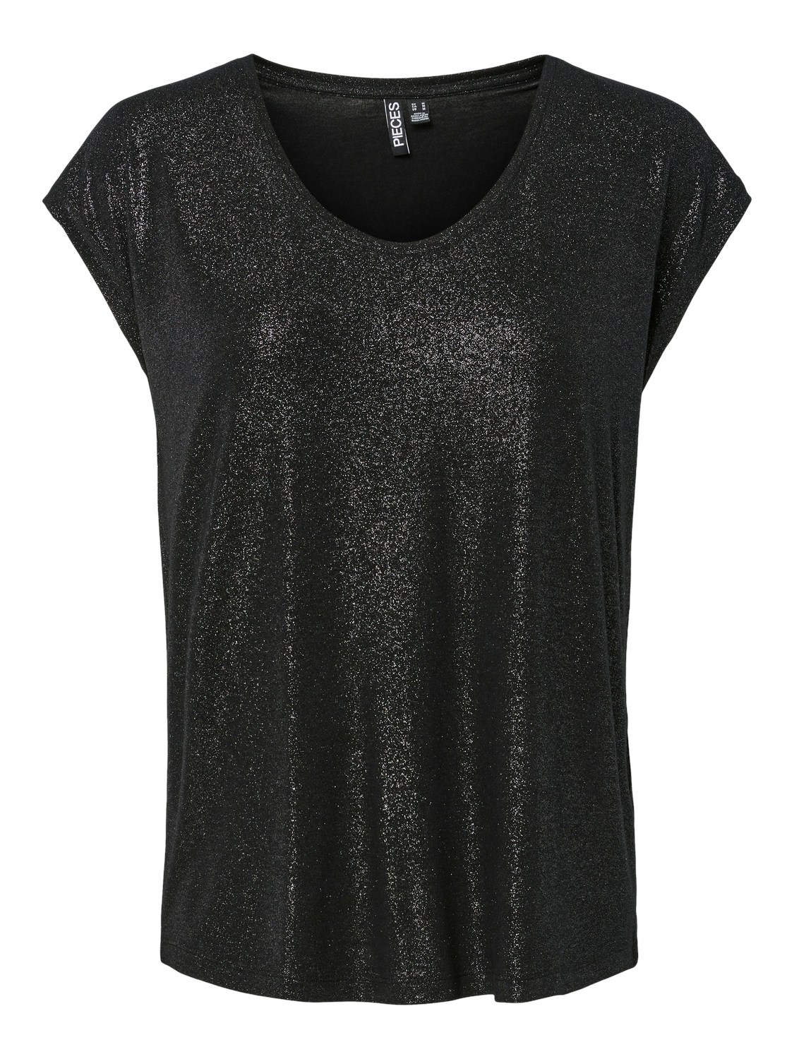 pieces Kurzarmshirt "PCALICE SS GLITTER TEE JRS NOOS BC" Viskosemischung, loose fit