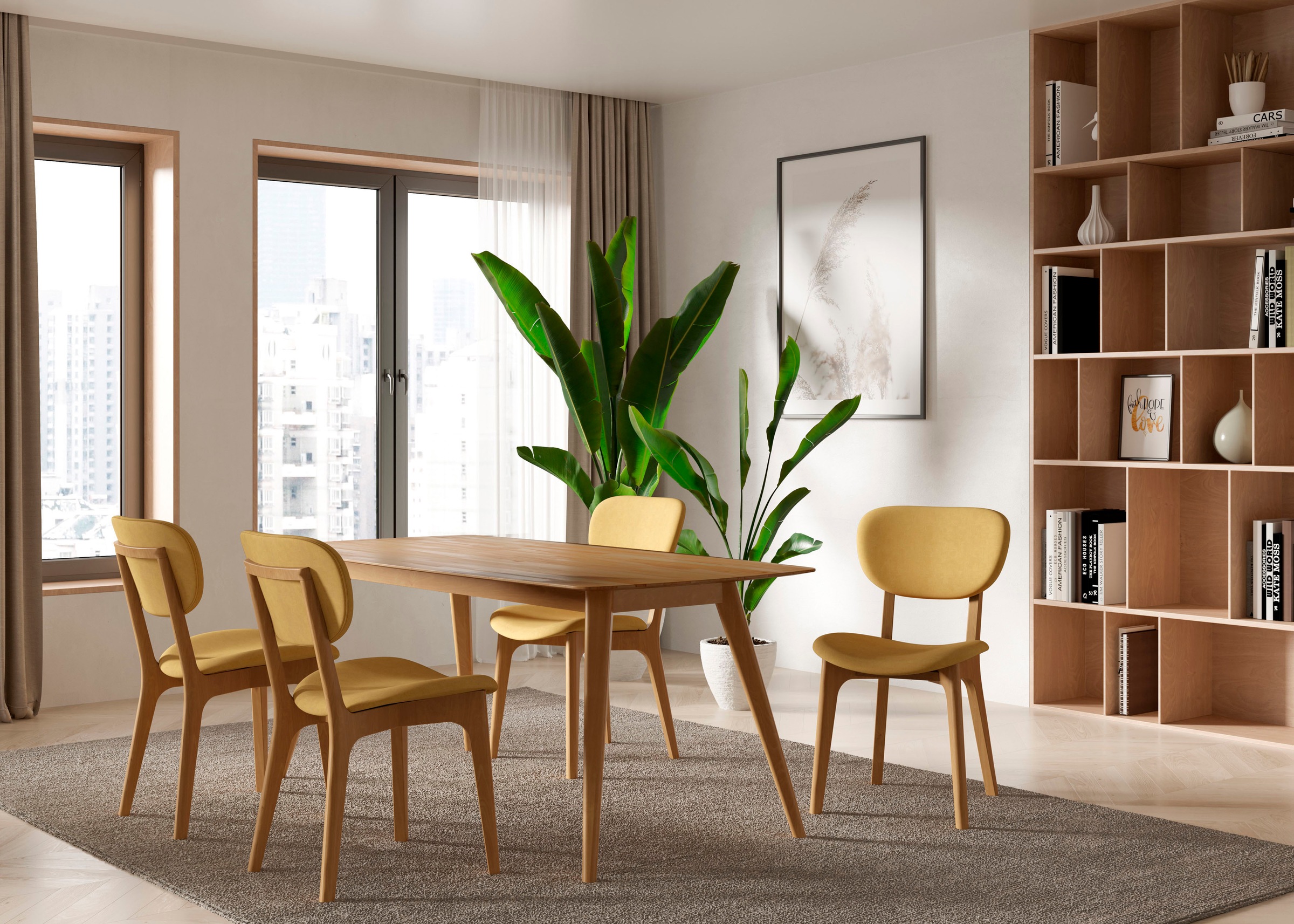 INOSIGN Stuhl »COZY Made in Italy«, (Set), 2 St., Microfaser, Gestell in Buche, Kirsch- oder Nussbaum, Massivholz, Design Stuhl