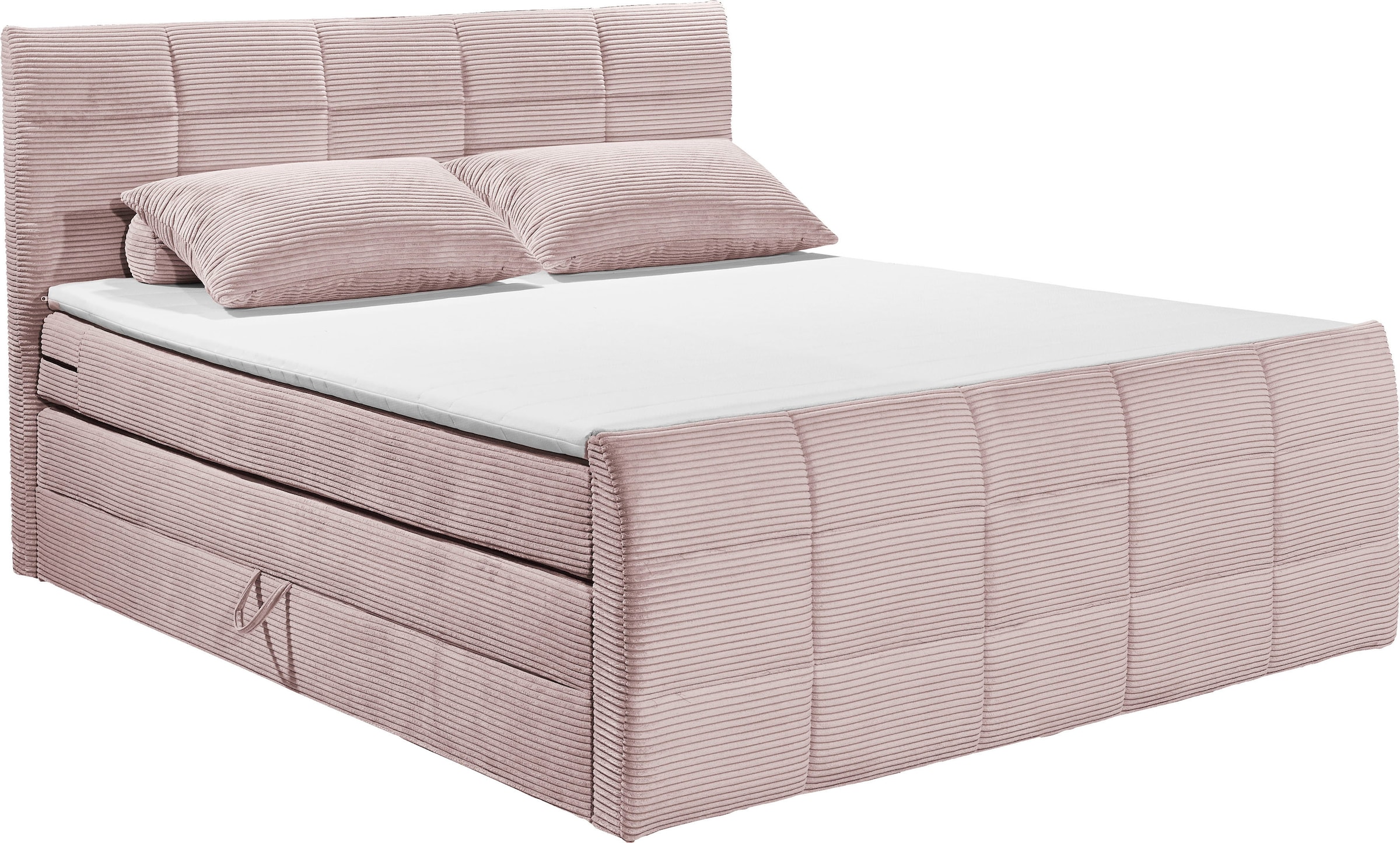 ED EXCITING DESIGN Boxspringbett "Bolivia", harte Seite mit Kokosmatte, wei günstig online kaufen