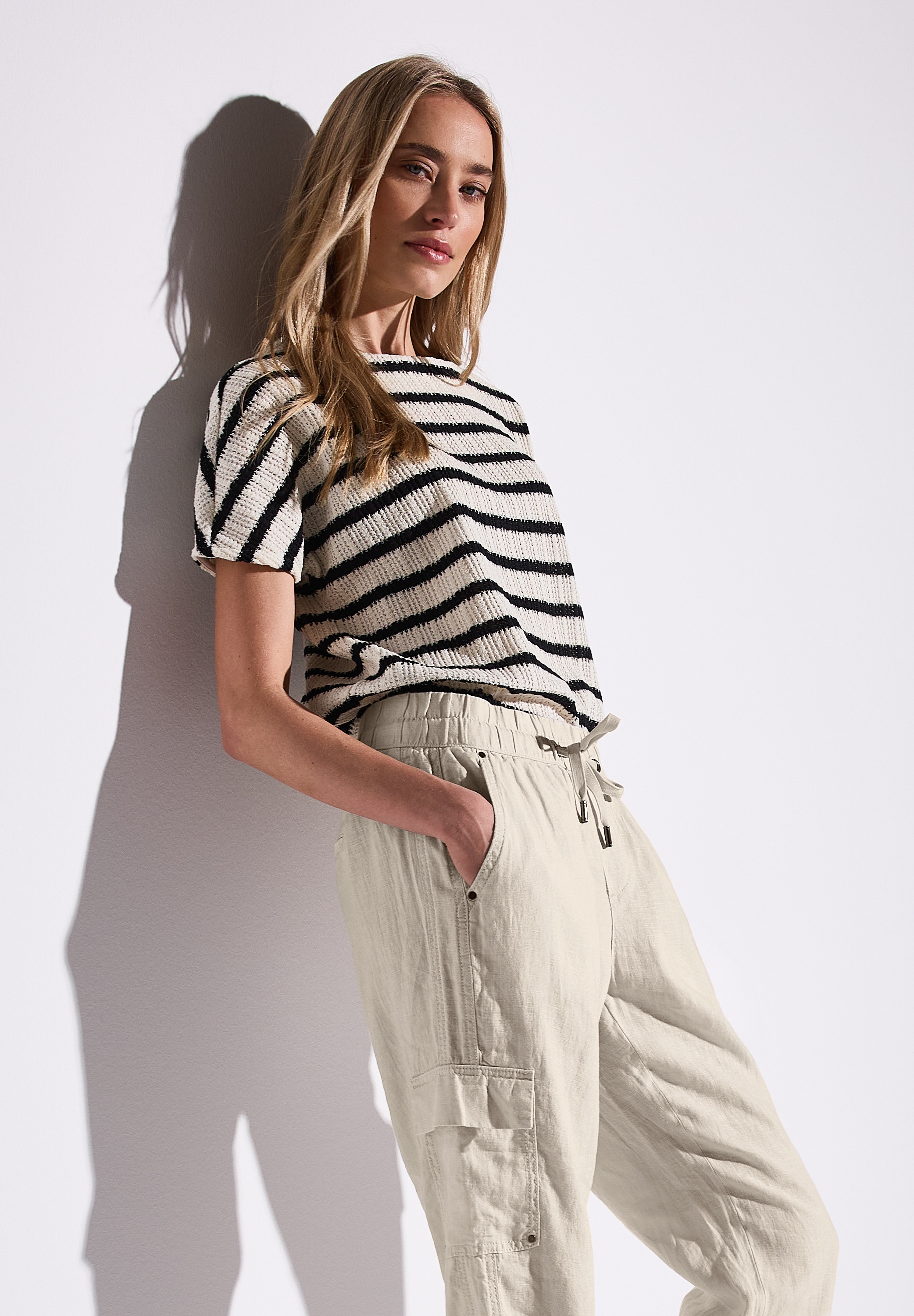 STREET ONE Leinenhose »Style BONNY«, im Cargo-Look