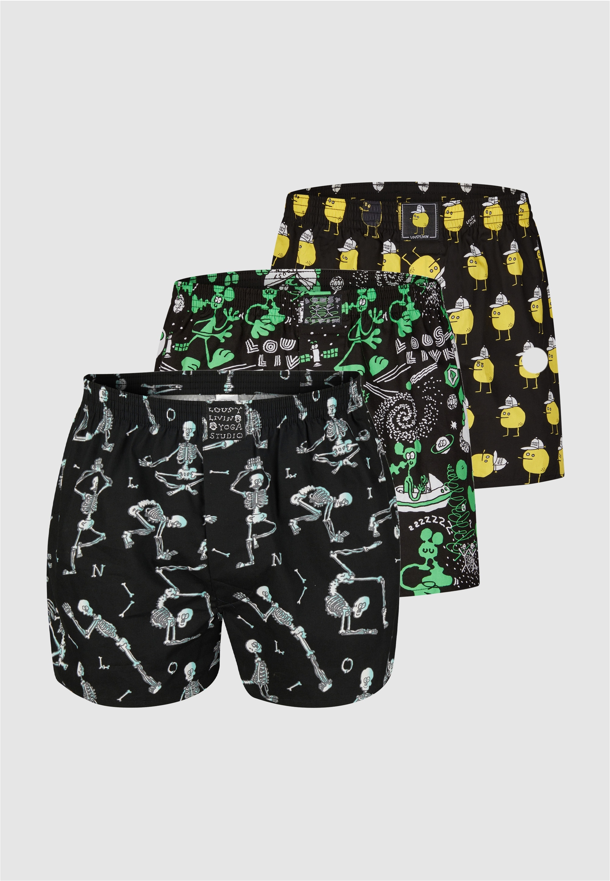 Lousy Livin Boxershorts »3Pack Boxershorts Black Best 3«, 3er-Pack mit lockerem Schnitt