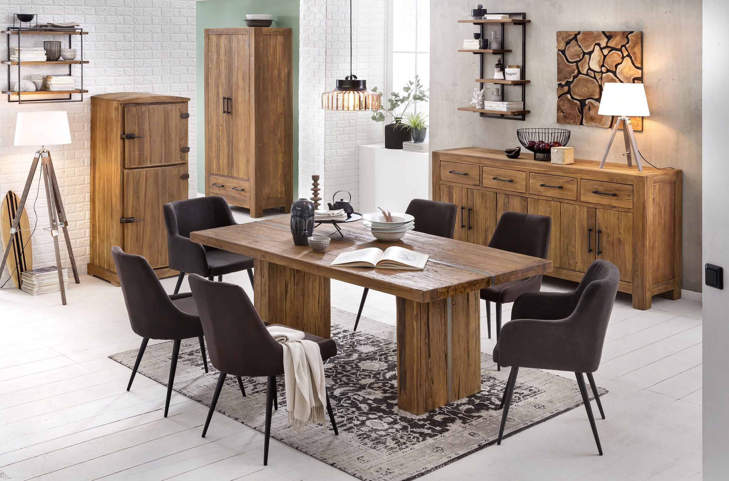 »Romanteaka«, Chic, und aus Metall, BAUR Altholz Wandregal SIT Vintage Teak Shabby kaufen |