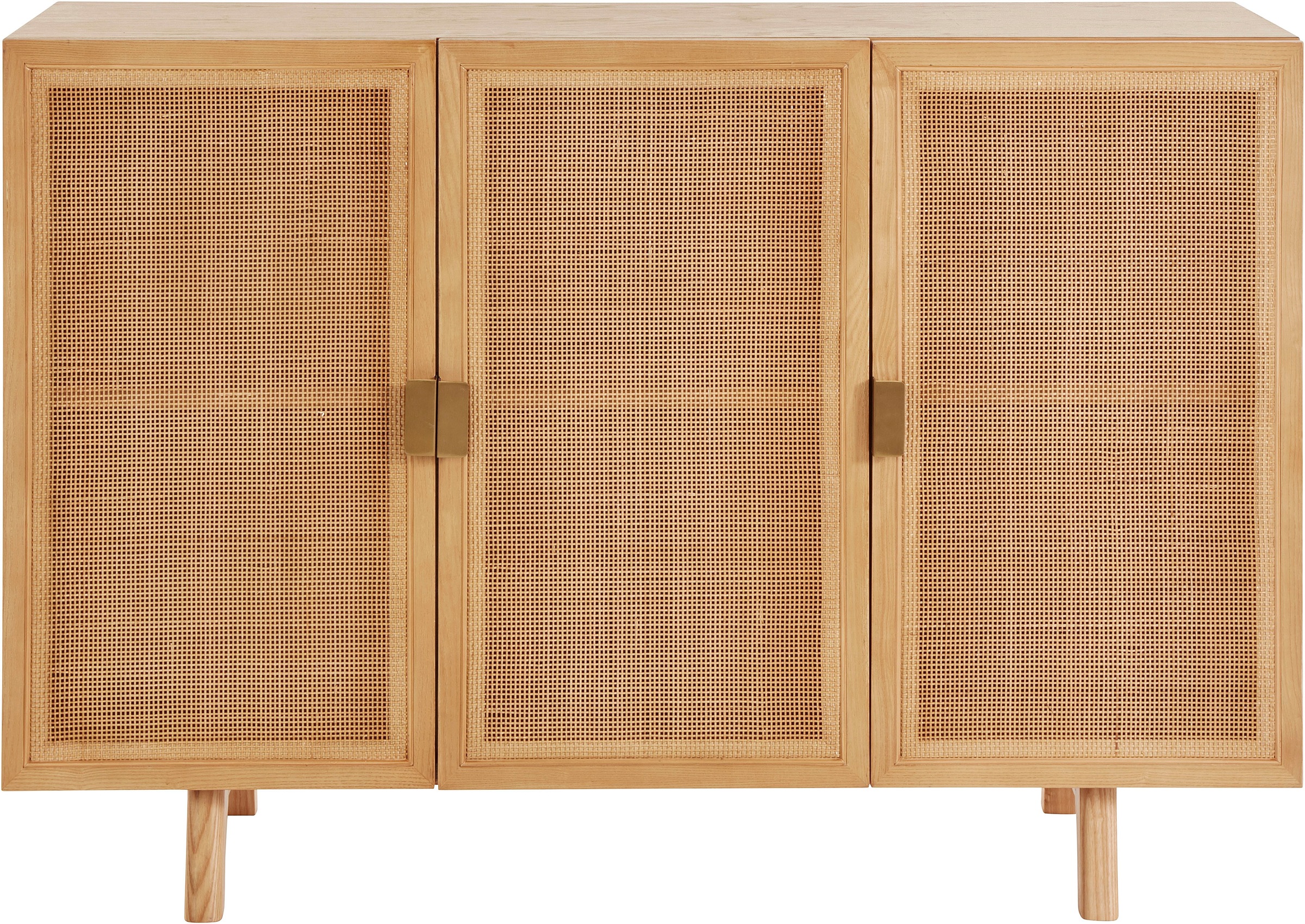 LeGer Home by Lena Gercke Sideboard "Lina" Mit Rattan Einsatz, 4 Innenfächer, teilmassiv